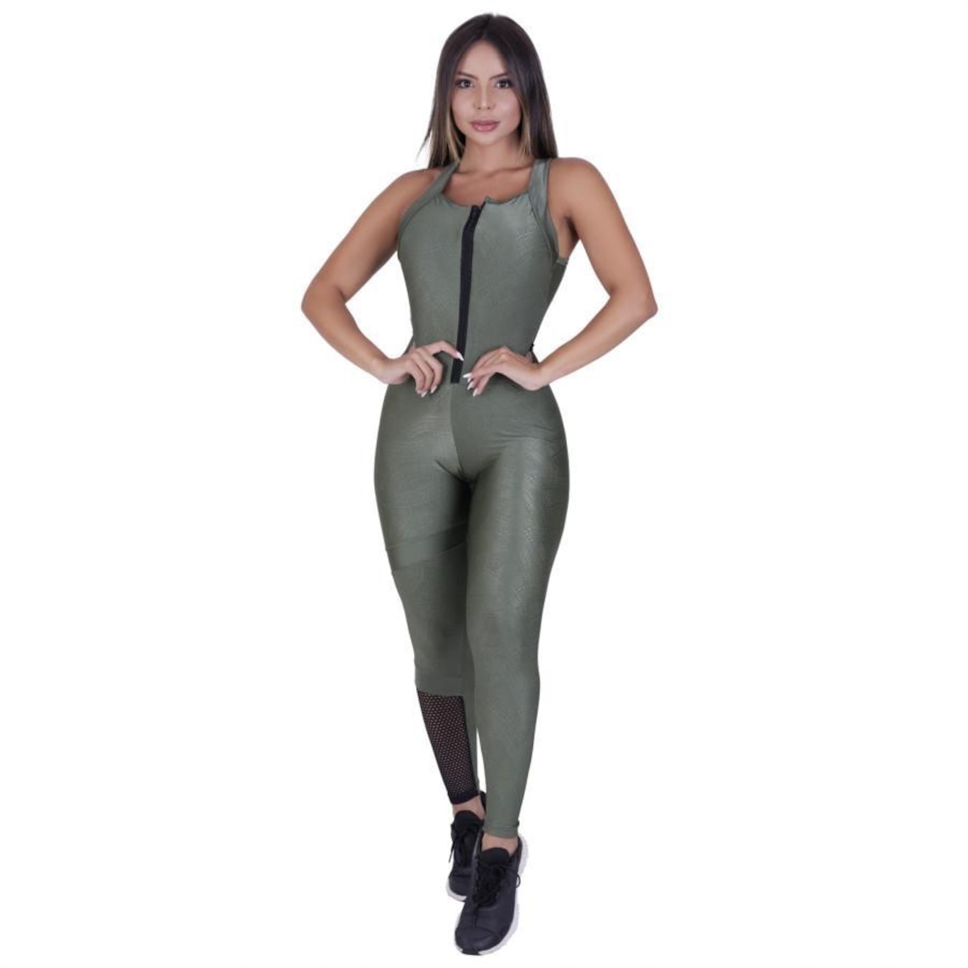 Macacão Orbis Fitness Relevo Detalhe Tela - Feminino - Foto 2