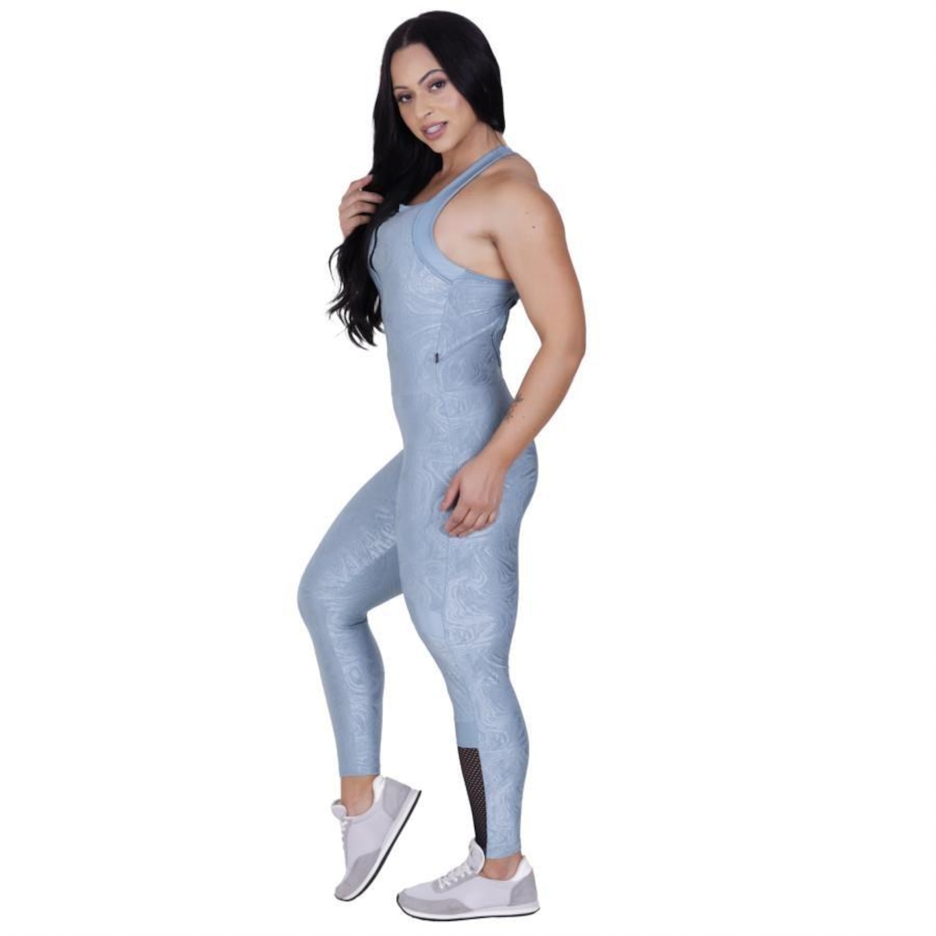 Macacão Orbis Fitness Relevo Detalhe Tela - Feminino - Foto 3