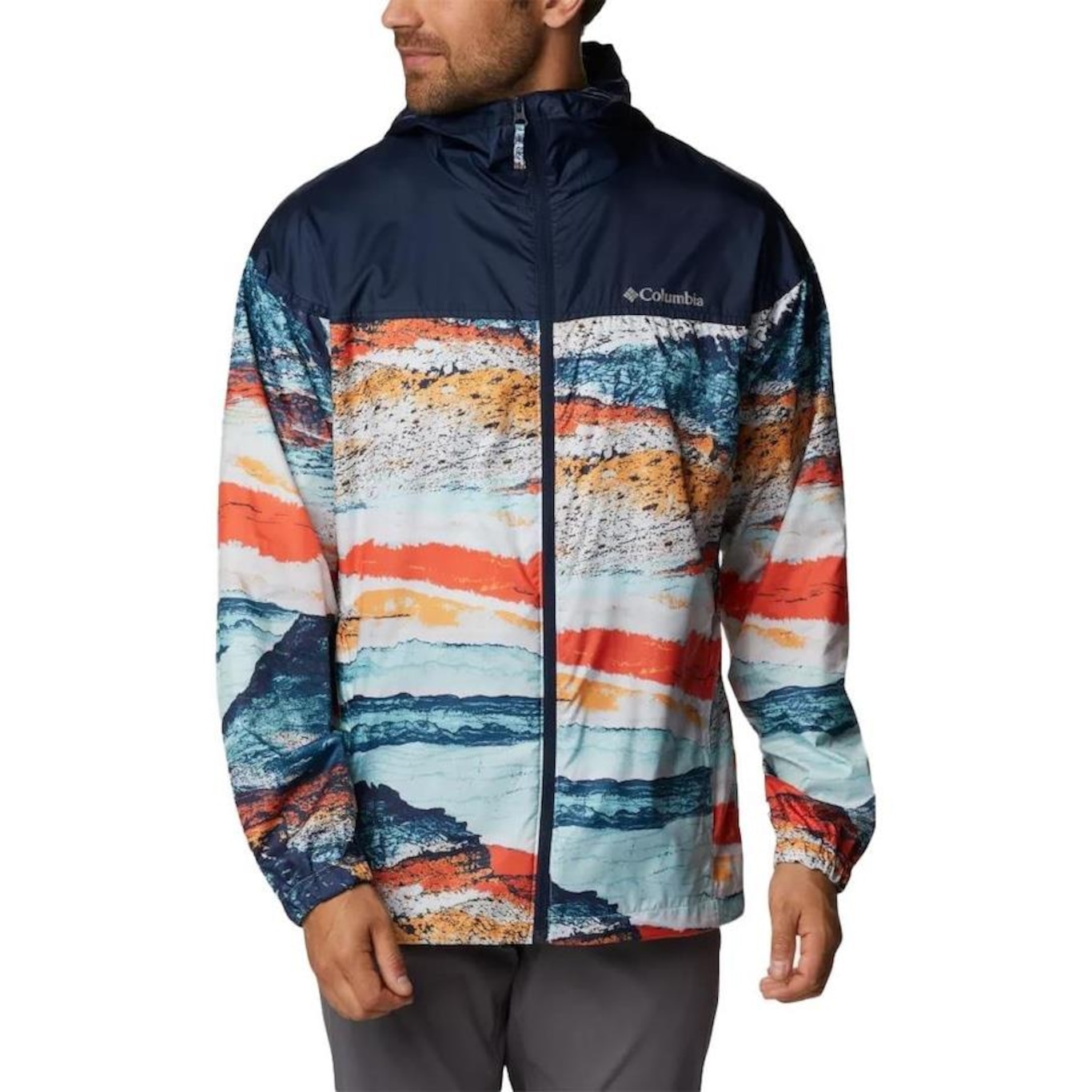 Jaqueta com Capuz Columbia Flash Challenger Novelty Windbreaker  - Masculino - Foto 2