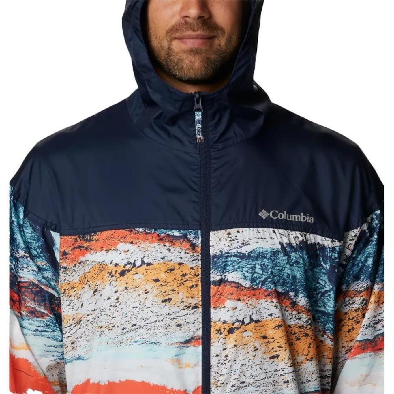 Jaqueta com Capuz Columbia Flash Challenger Novelty Windbreaker  - Masculino - Foto 6