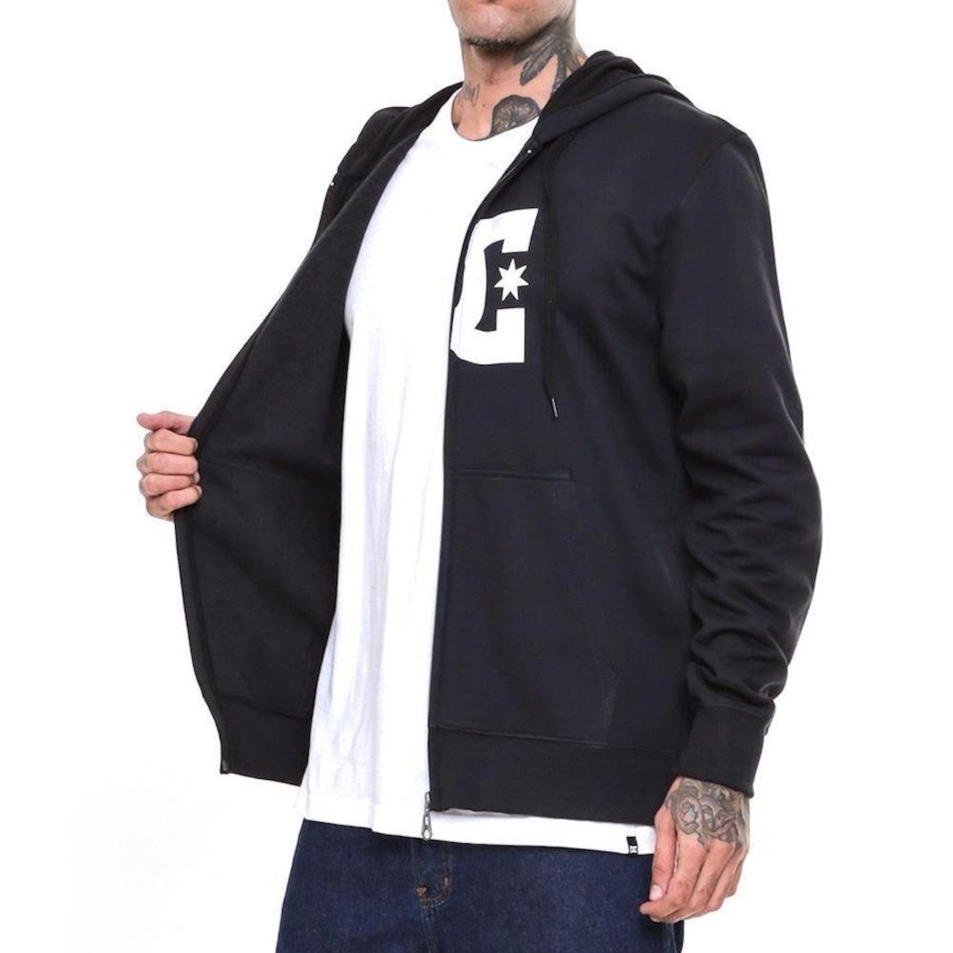 Blusão Com Capuz DC Shoes Aberto DC Star Zh Oversize -Masculino - Foto 3