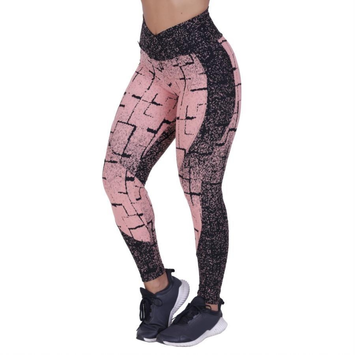 Calça Legging Fitness Orbis Fitness Recortes Degrade Cós Transpassado - Feminina - Foto 3