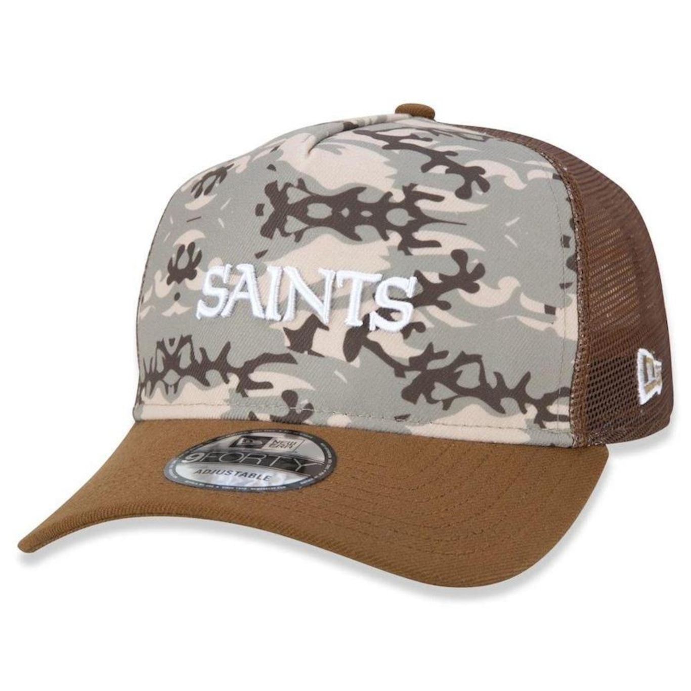 Boné Aba Curva New Era New Orleans Saints 940 AFrame Neutral Wild Camo - Snapback - Adulto - Foto 1