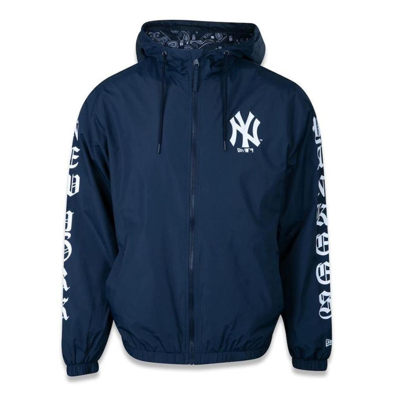 Jaqueta Corta Vento New Era New York Yankees Street Paisley com Capuz - Masculina - Foto 1