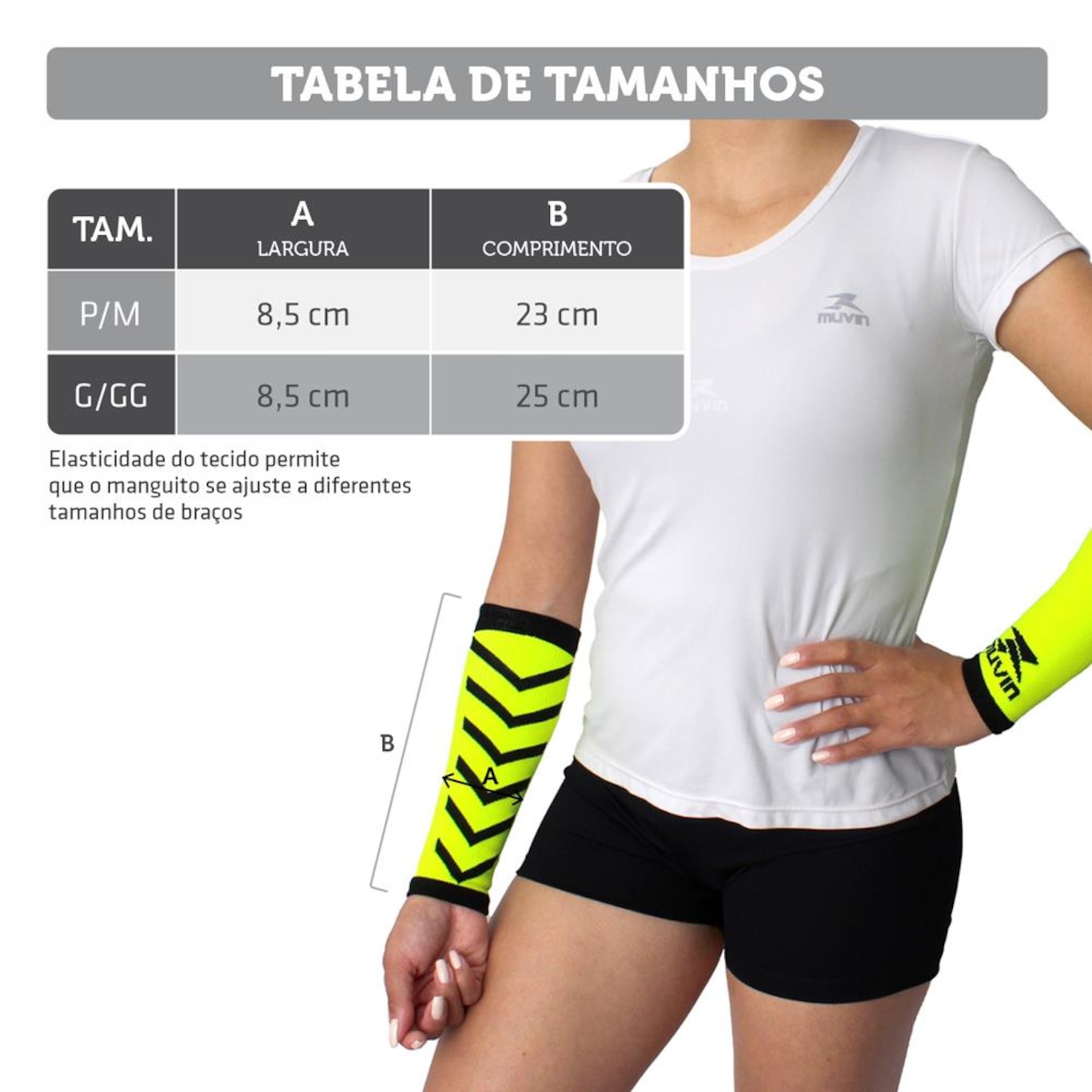 Kit com 3 Manguito Curto Voleibol Arrow -  Unissex - Foto 6