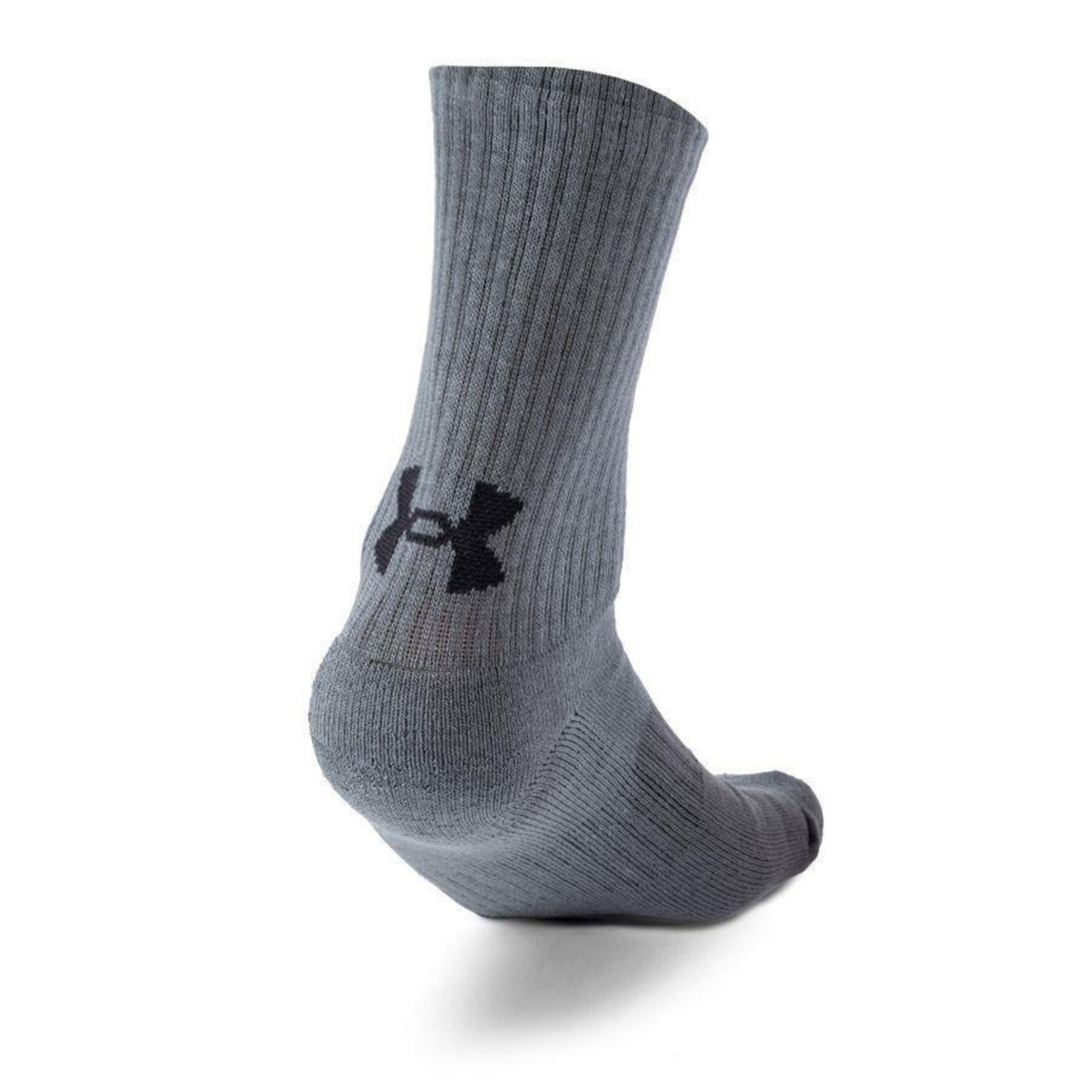 Kit de Meias Under Armour Cano Alto Core Cotton Crew Adulto - 3 Pares - 40 a 45 - Foto 3