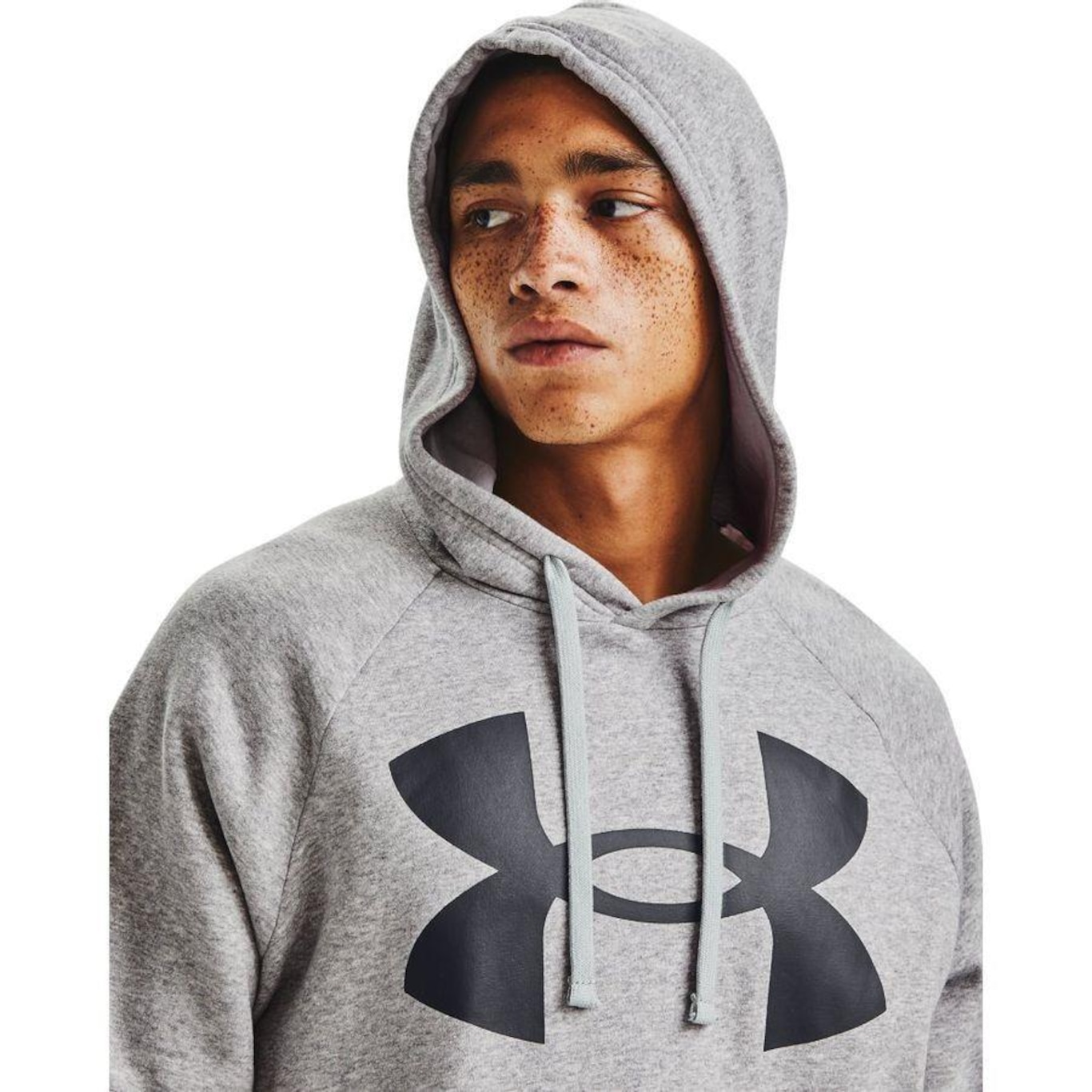 Blusão de Moletom com Capuz Under Armour Rival Fleece Big Logo HD - Masculino - Foto 3