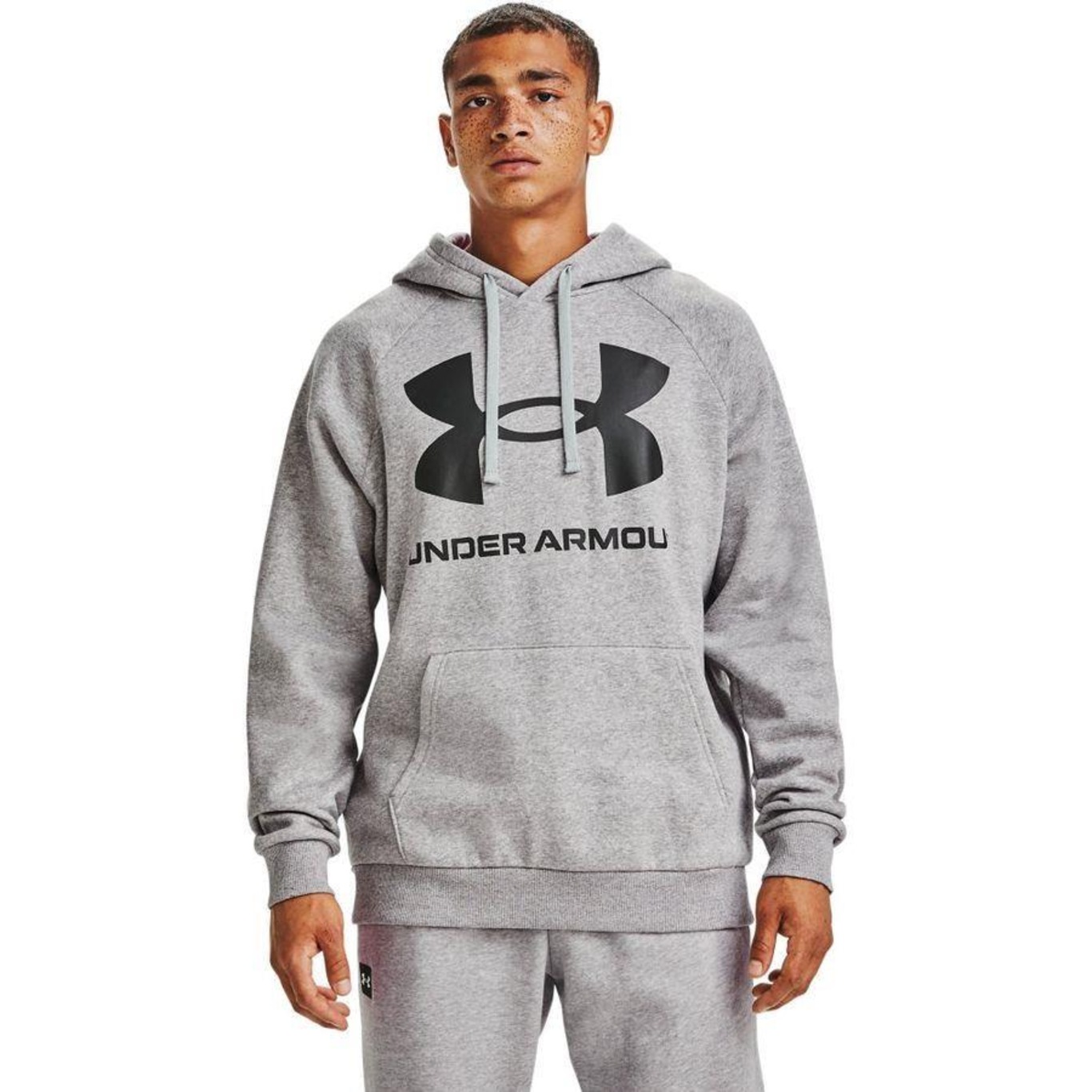 Blusão de Moletom com Capuz Under Armour Rival Fleece Big Logo HD - Masculino - Foto 4