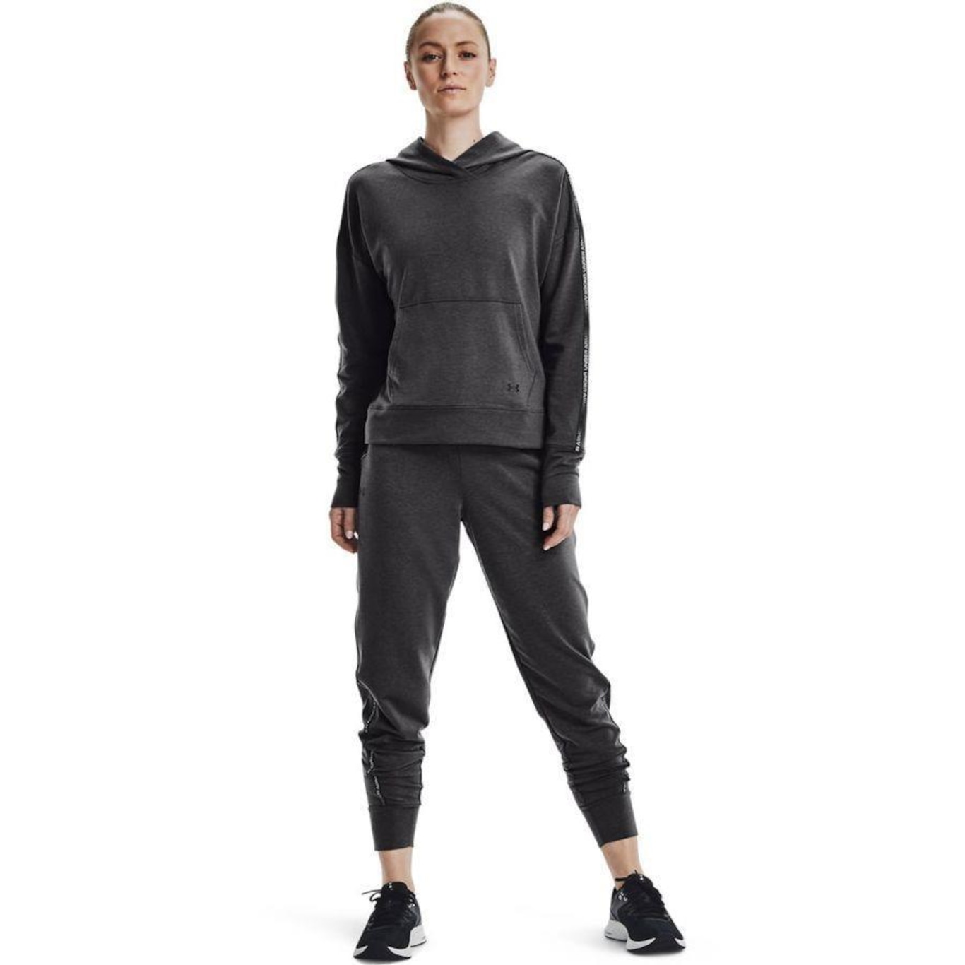 Blusão de Moletom com Capuz Under Armour Rival Terry Taped Hoodie - Feminino - Foto 2