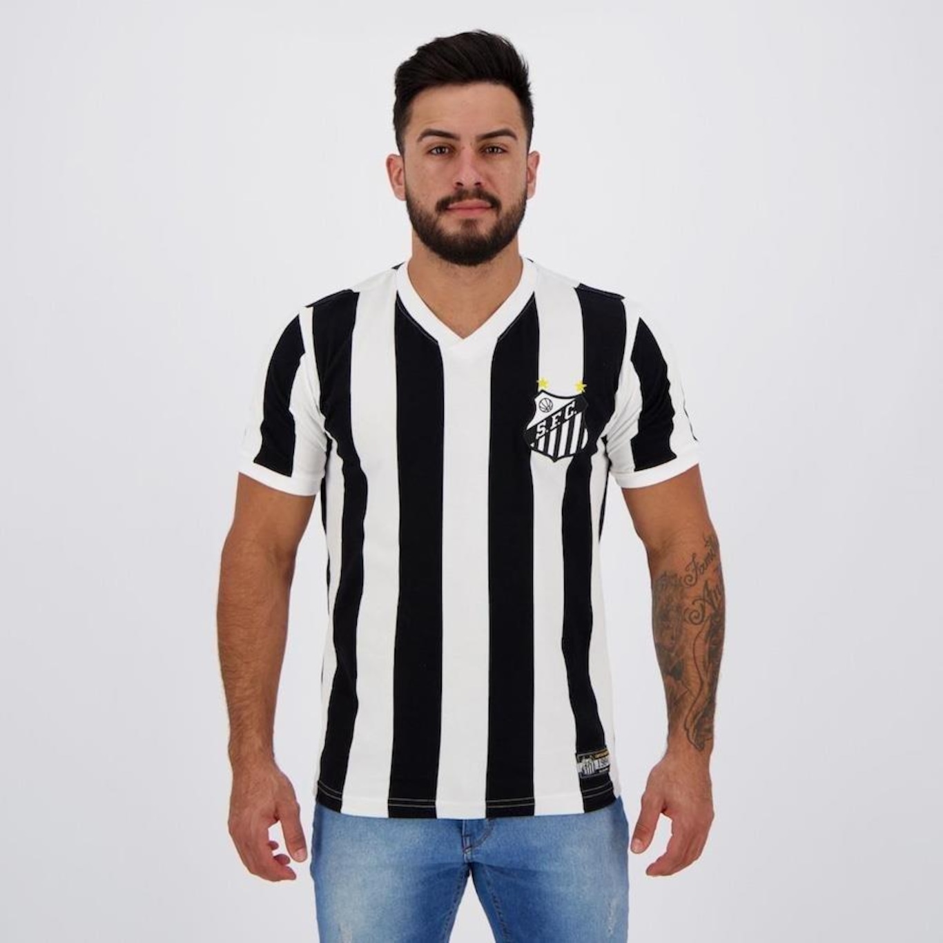 Camisa do Santos Retrô 1984 Listrada - Masculina - Foto 1