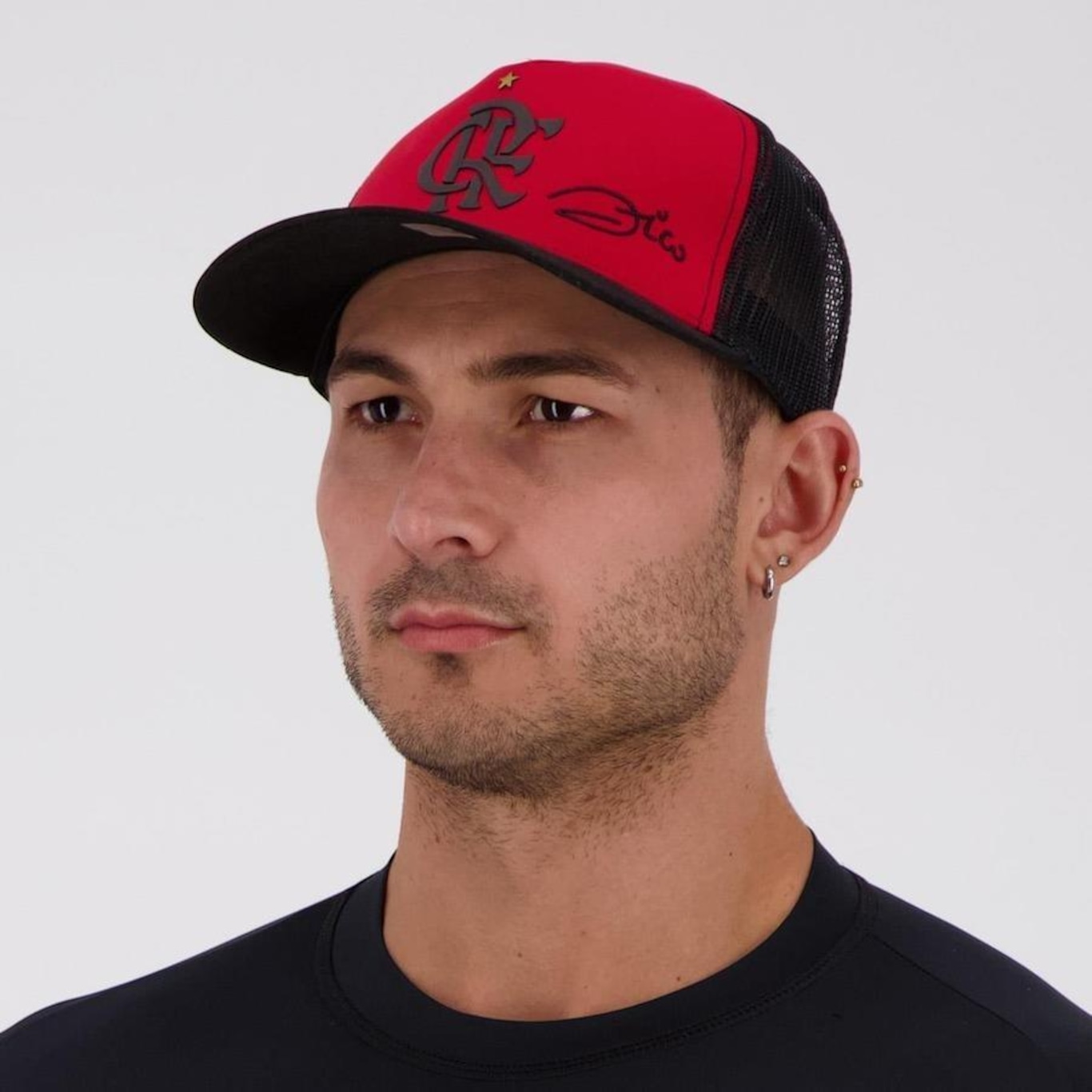 Boné Aba Curva Flamengo Zico Escudo - Snapback - Adulto - Foto 4