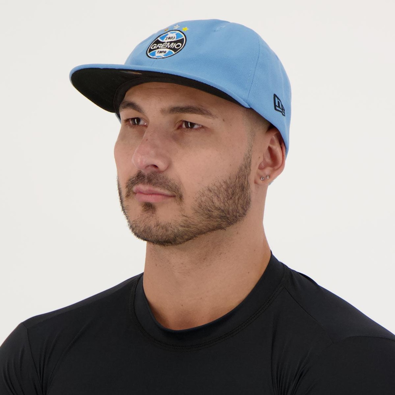 Boné Aba Reta New Era Grêmio 1920 Sky - Strapback - Adulto - Foto 5