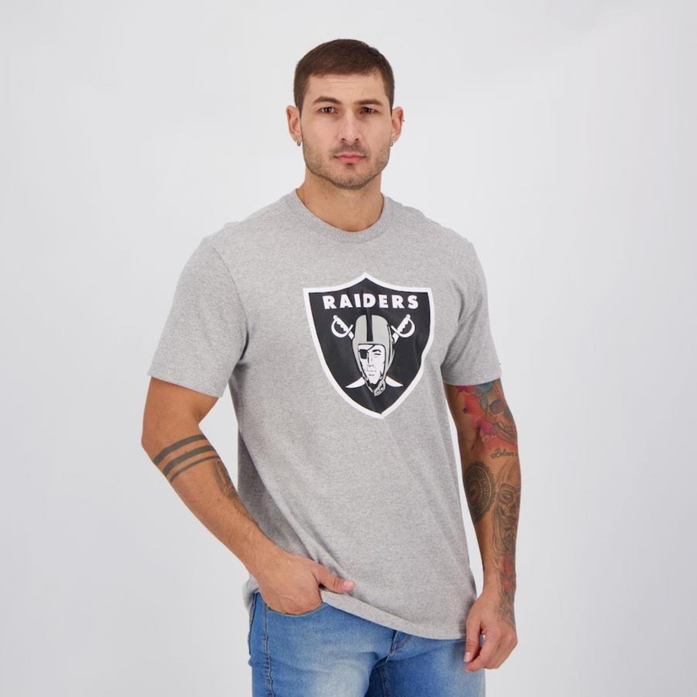Camiseta New Era NFL Futebol Americano Basica Cinza