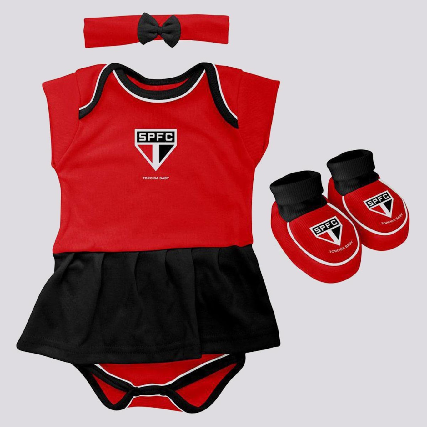 Kit Body São Paulo Torcida Torcida Baby Triple - Infantil - Foto 1