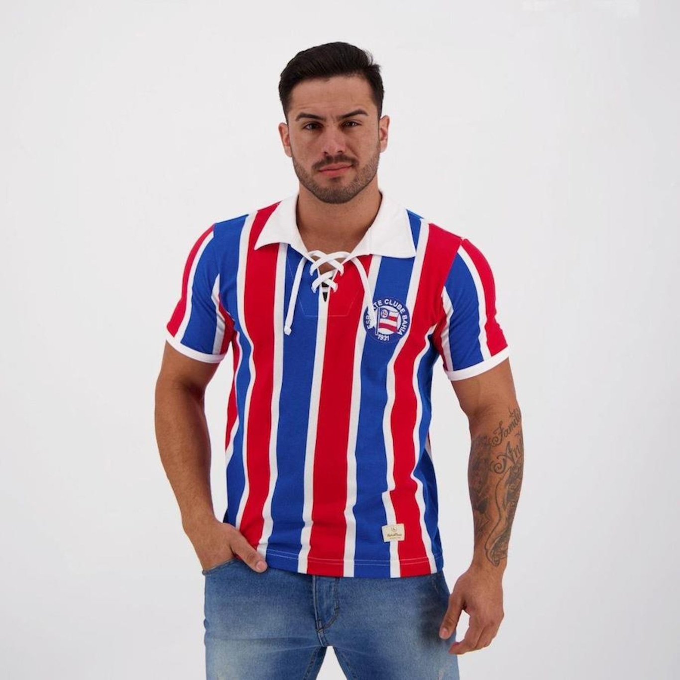 Camisa do Bahia Retrô Cordinha - Masculina - Foto 1