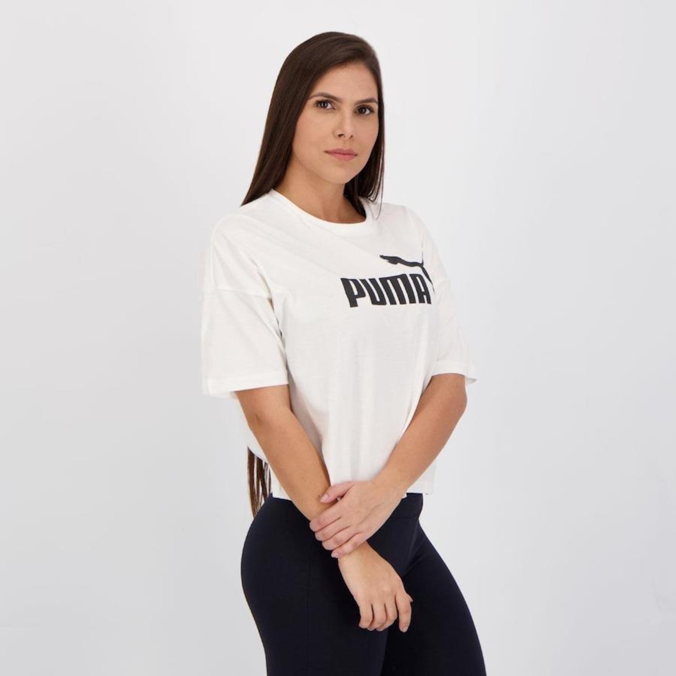 Camiseta Cropped Puma Ess Logo - Feminina - Foto 5