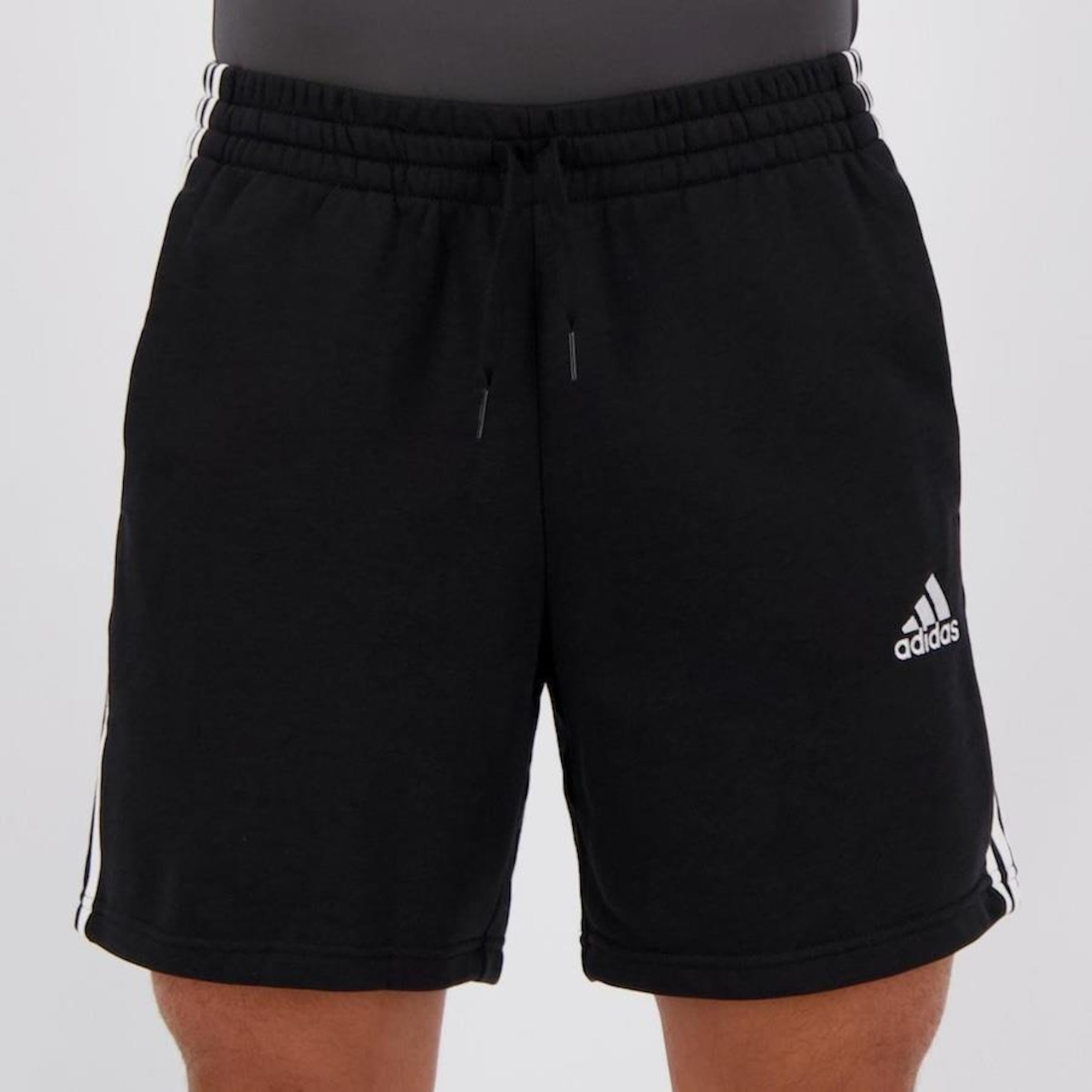 Bermuda Moletom adidas Essentials Stripes - Masculina - Foto 1