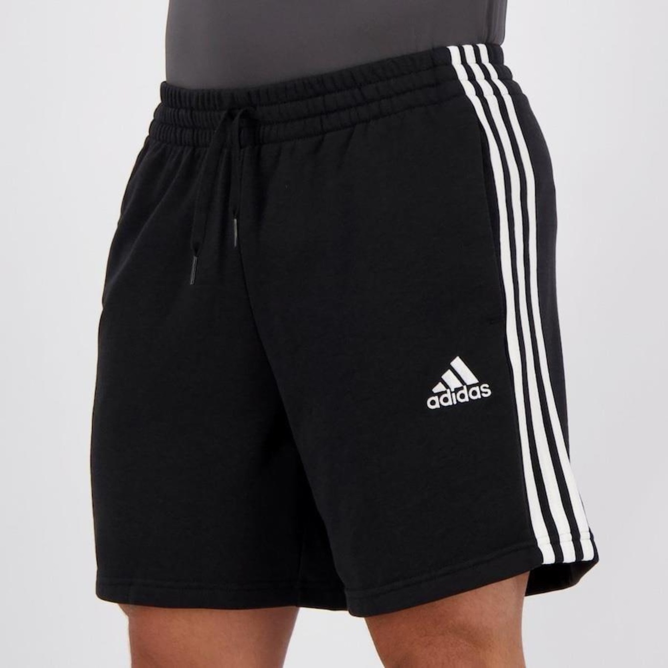 Bermuda Moletom adidas Essentials Stripes - Masculina - Foto 3