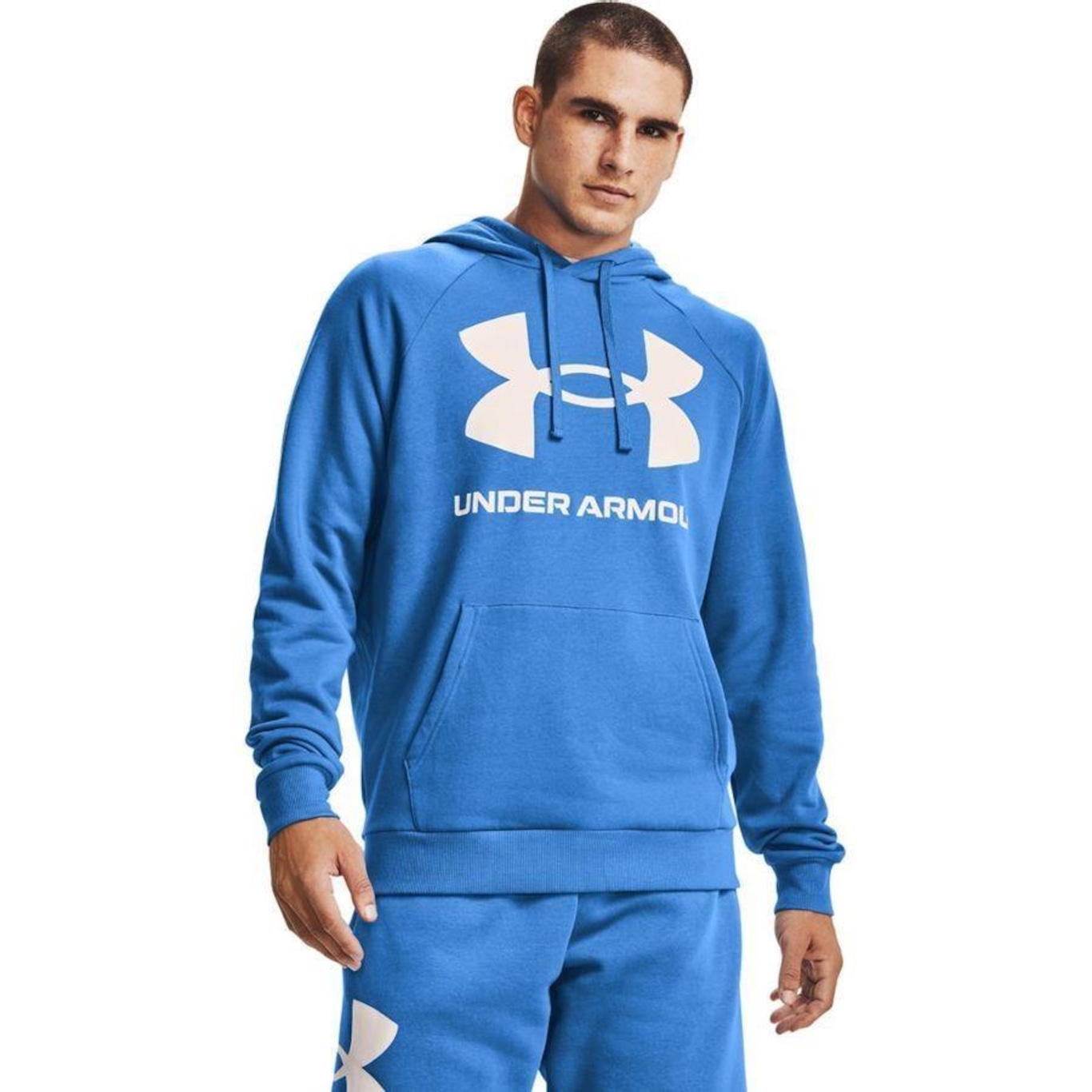 Blusão de Moletom com Capuz Under Armour Rival Fleece Big Logo HD - Masculino - Foto 4