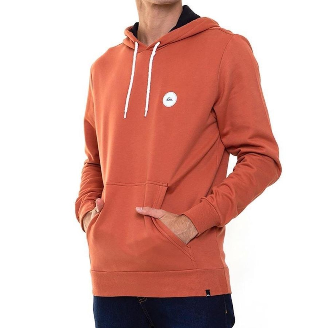 Blusão Com Capuz Quiksilver Canguru Transfer Round -Masculino Laranja - Foto 1