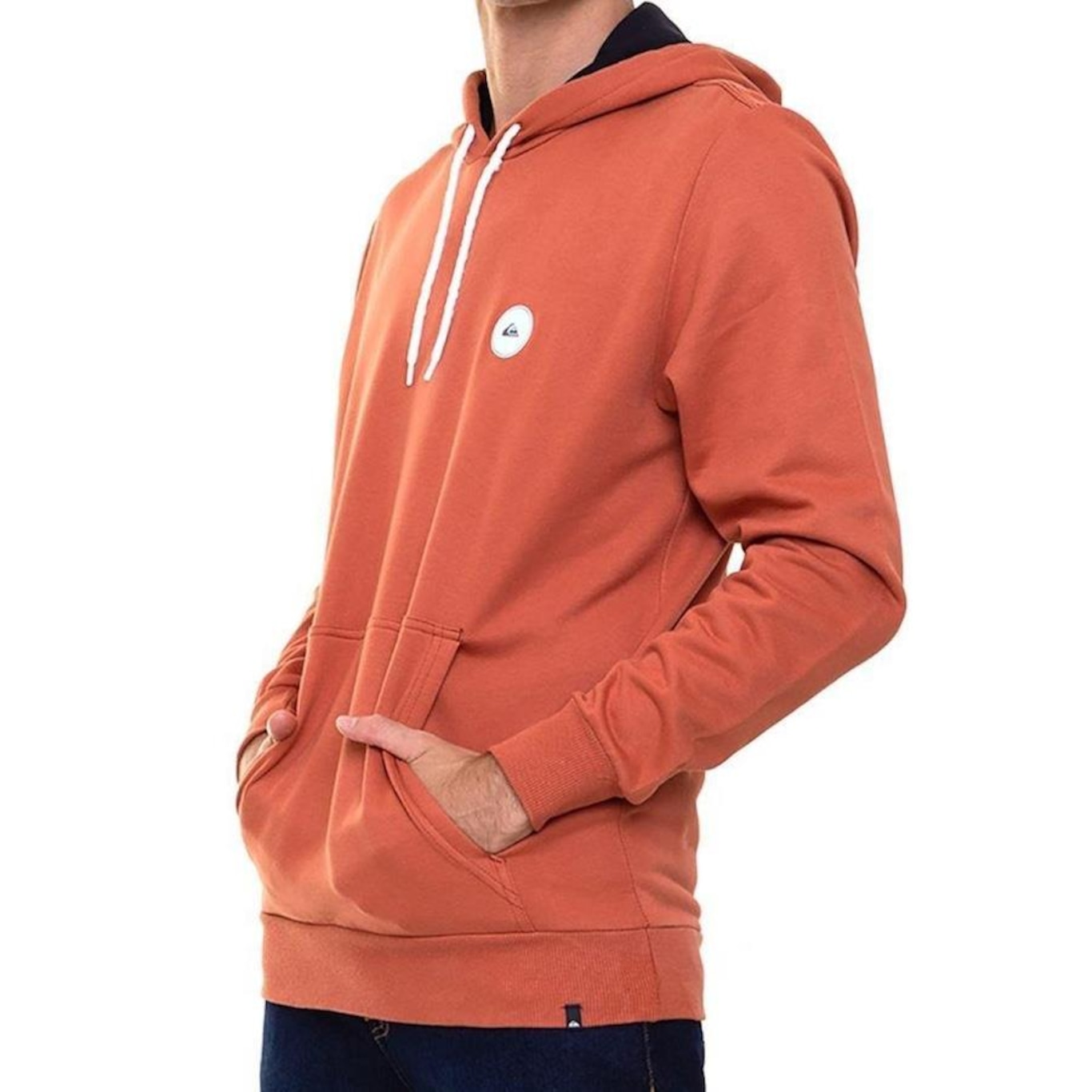 Blusão Com Capuz Quiksilver Canguru Transfer Round -Masculino Laranja - Foto 3