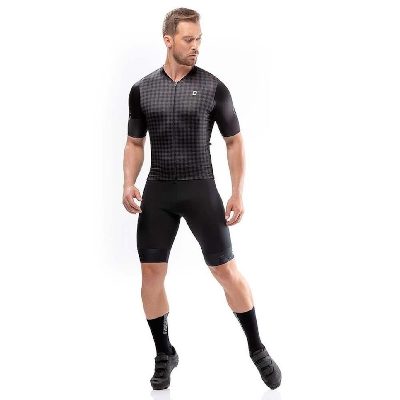 Camisa de Ciclismo Furbo Euro Plaid - Masculina - Foto 1