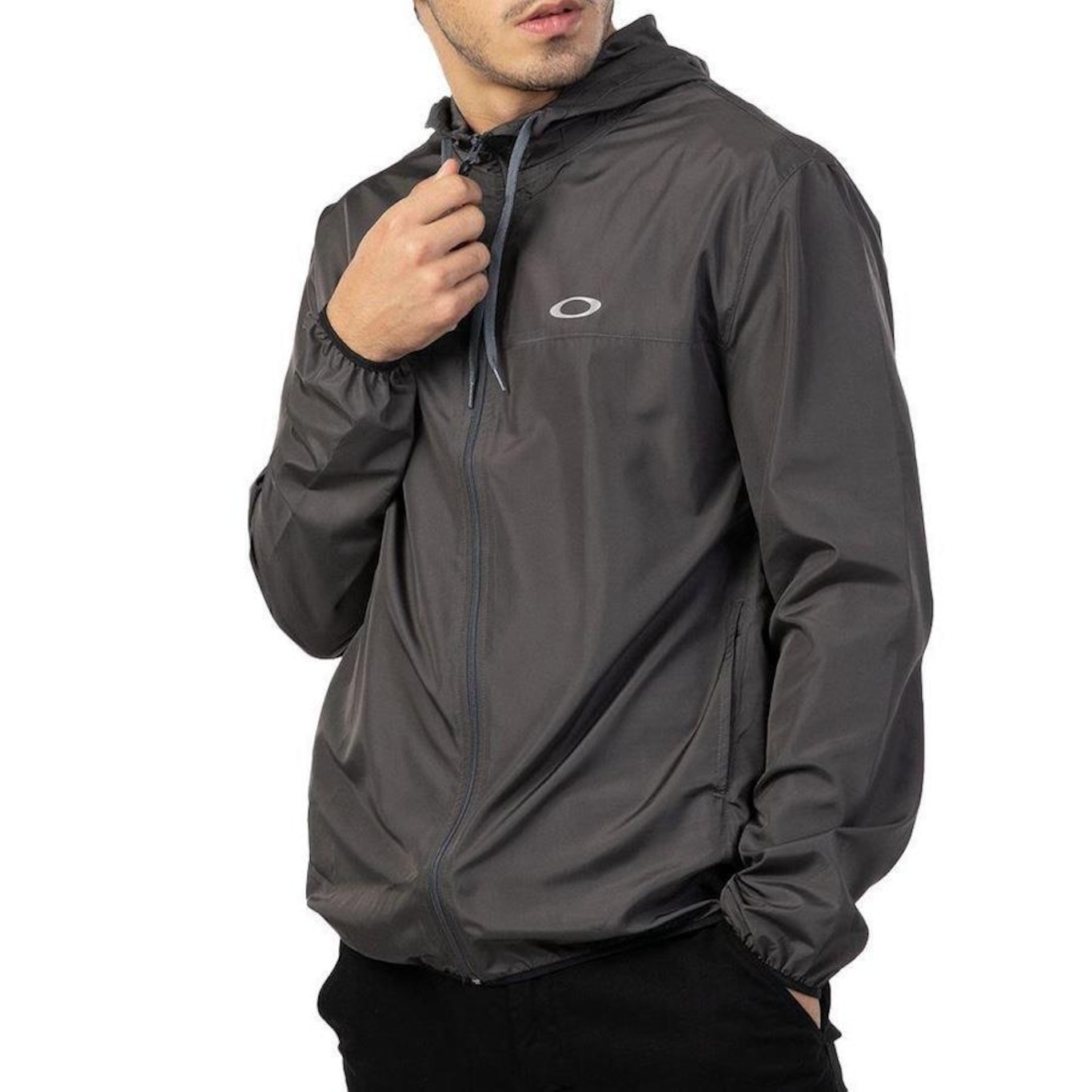 Jaqueta Com Capuz Oakley Windbreaker - Masculina - Foto 1