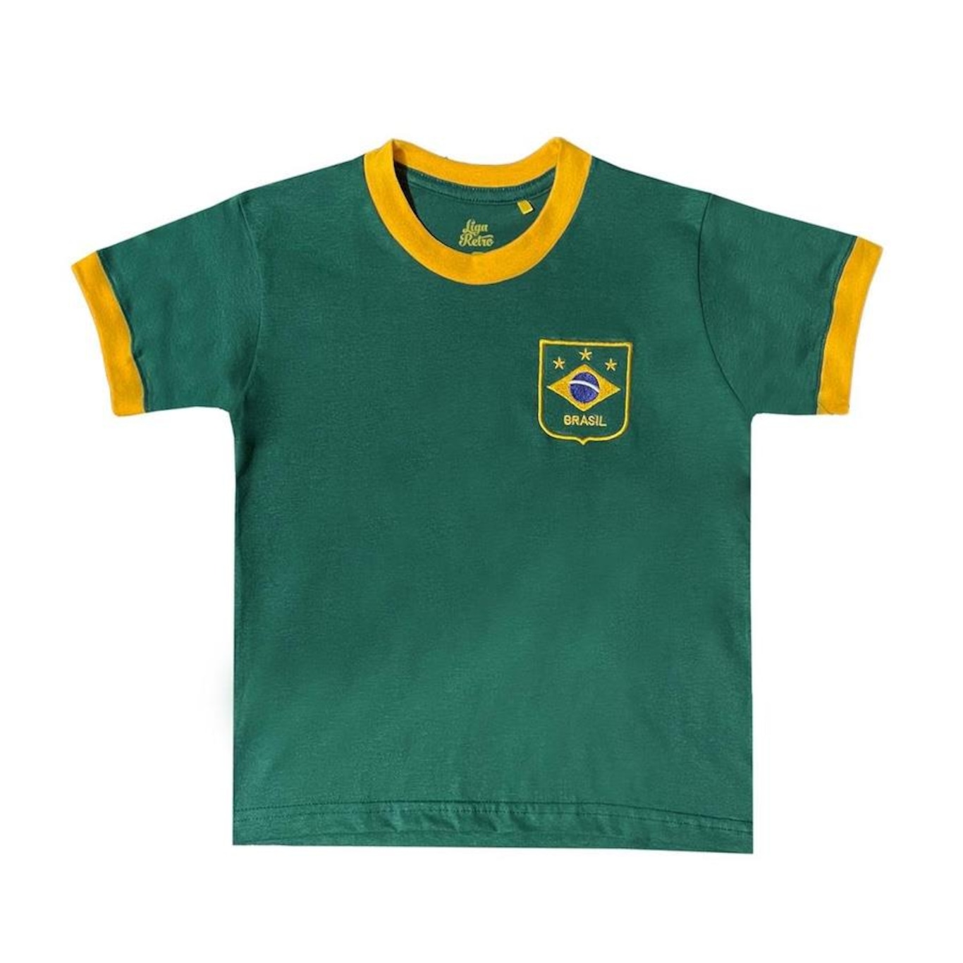 Camisa Liga Retro Brasil Verde Infantil