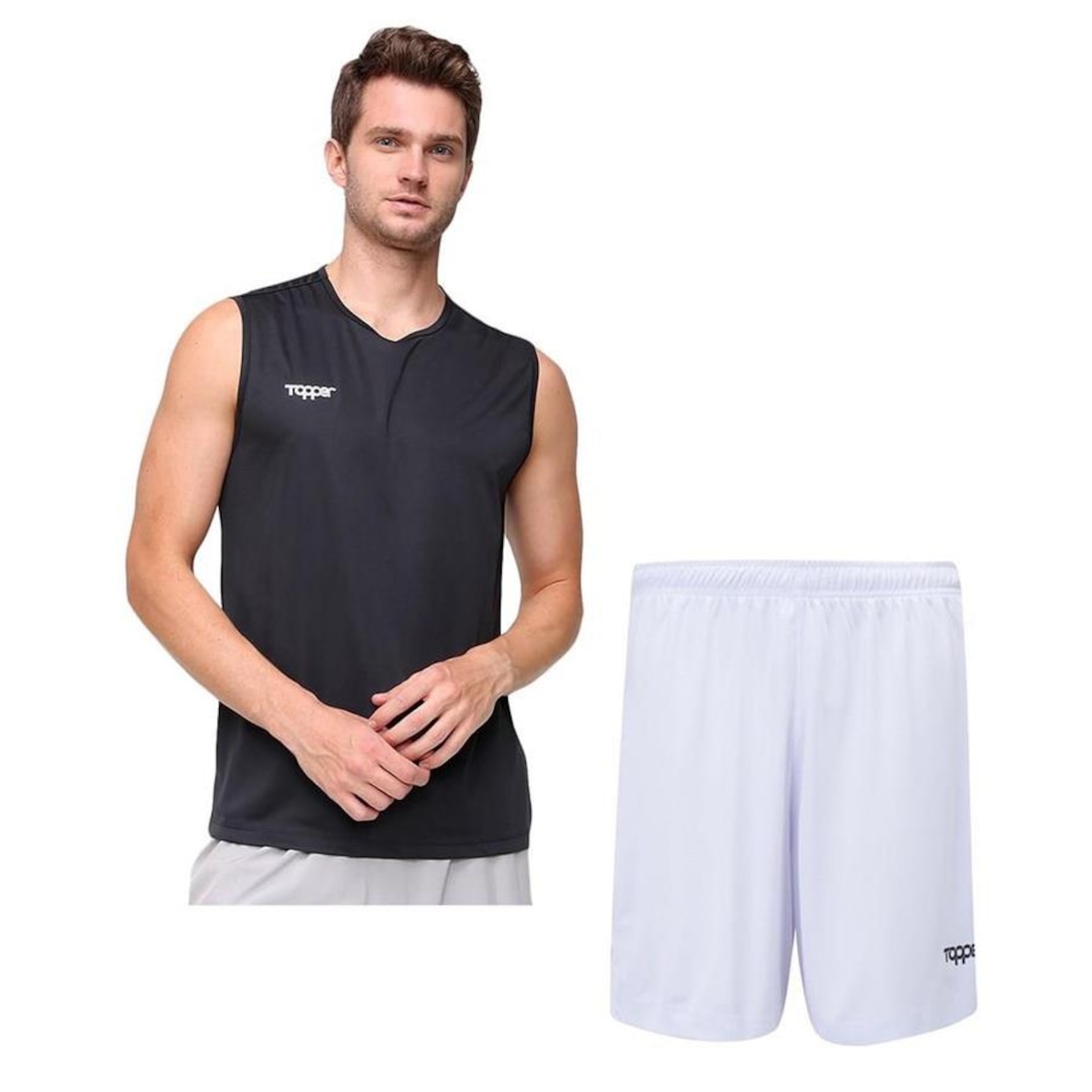 Kit Regata e Calção Topper Classic - Masculino - Foto 1