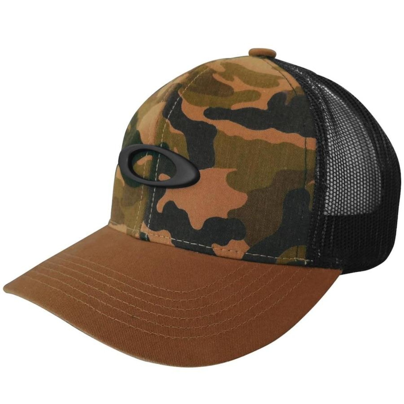 Boné Oakley Metal Ellipse Camo Trucker Hat Almond - Snapback  - Adulto - Foto 1