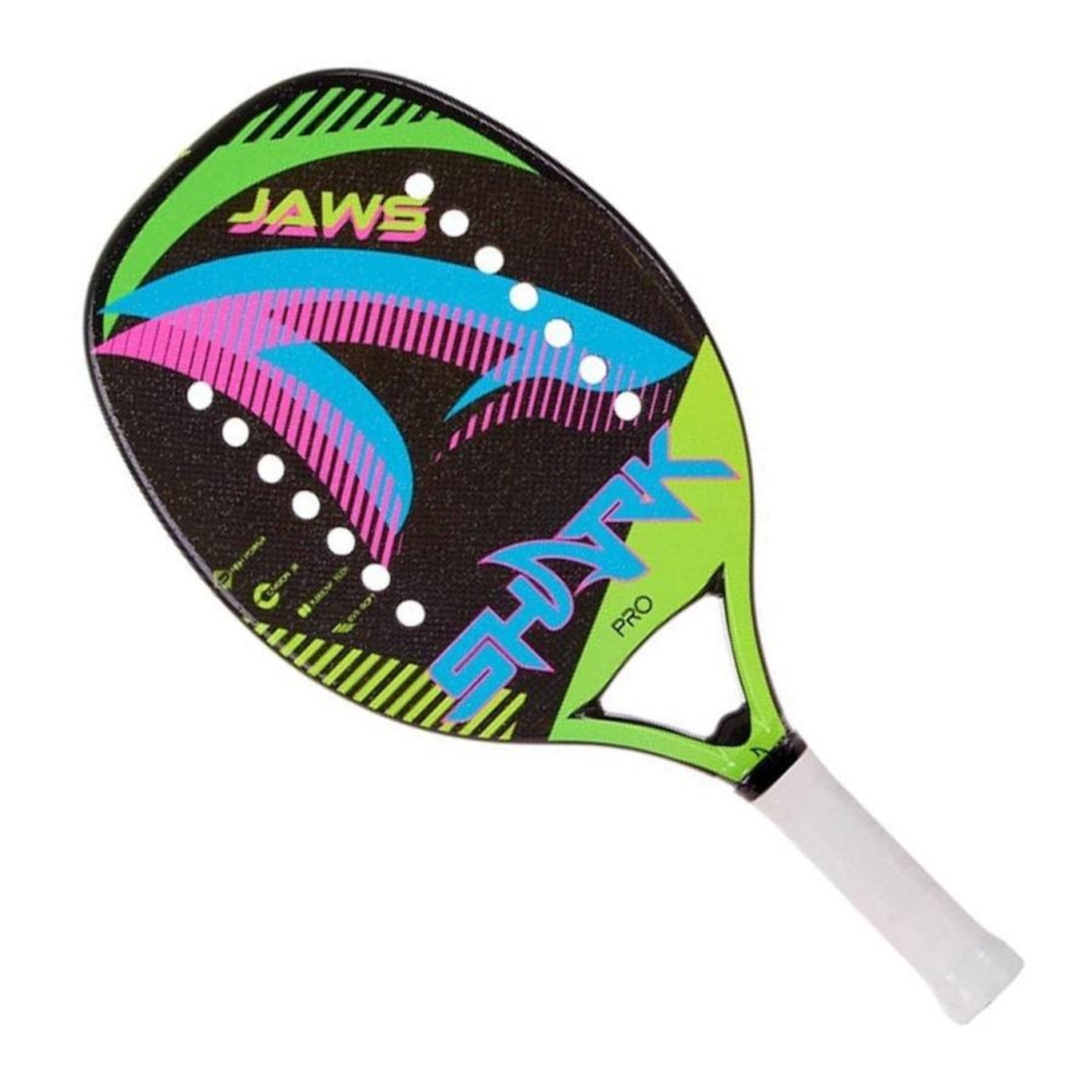 Raquete de Beach Tennis Shark Jaws 2022 Carbono 3K - Foto 1