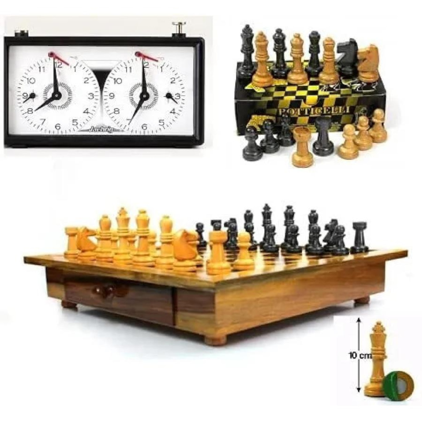 Torneio de temporizador de xadrez de madeira jogo jogo relógio relógio  presente acessórios mecânico wind-up
