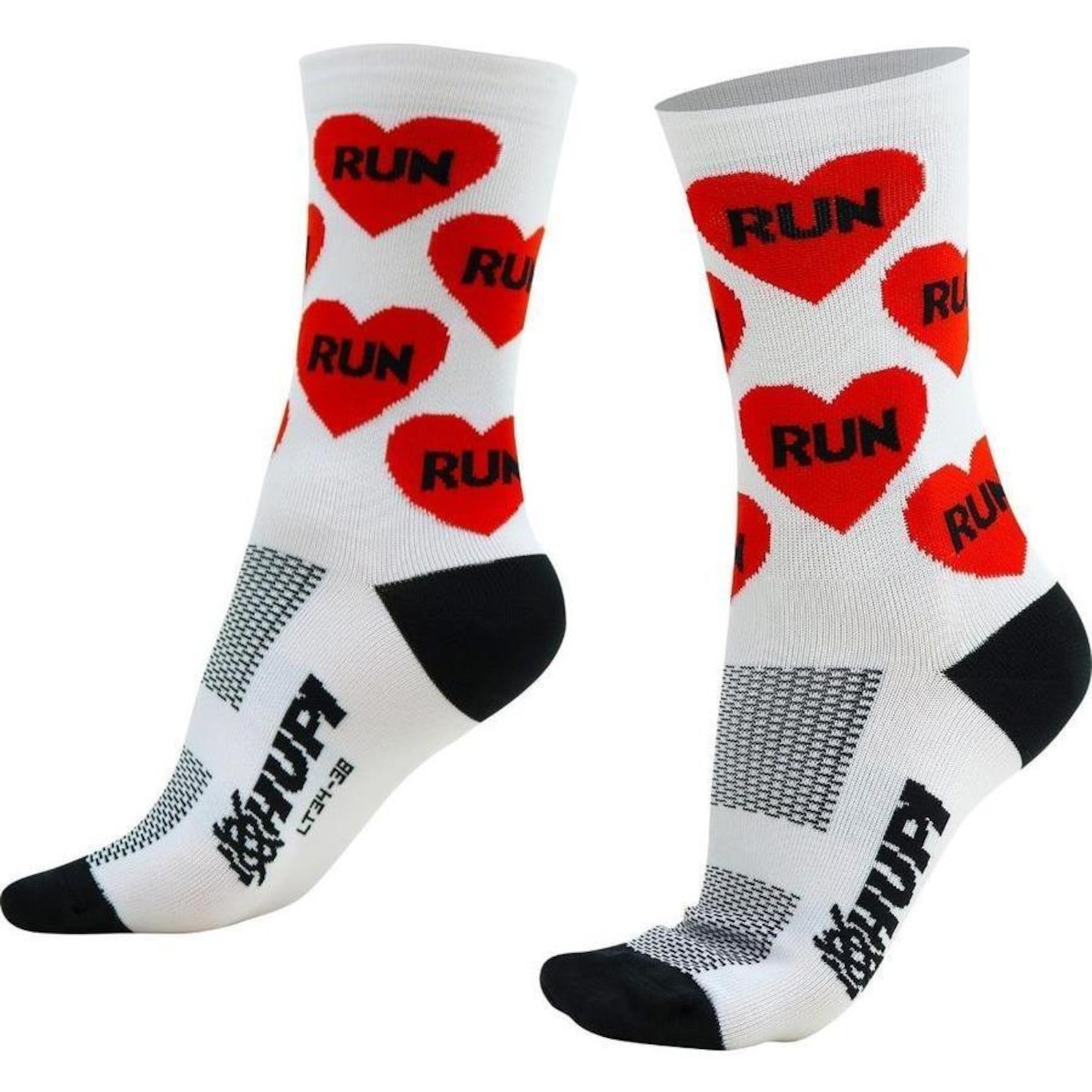 Meia Cano Alto HUPI Love Run LT para pés menores - 34 a 38 - Adulto - Foto 1