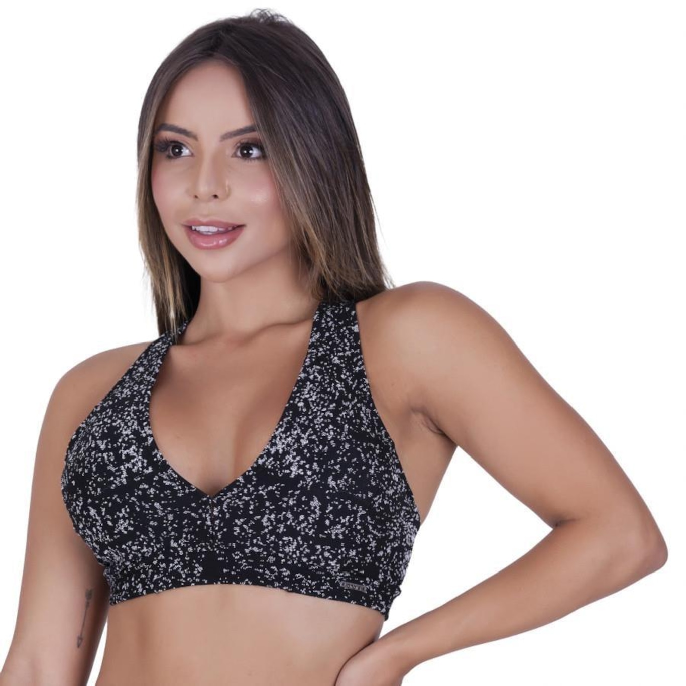 Top com Bojo Fitness Orbis Fitness Removível Alças Largas Cruzado Costas - Adulto - Foto 3