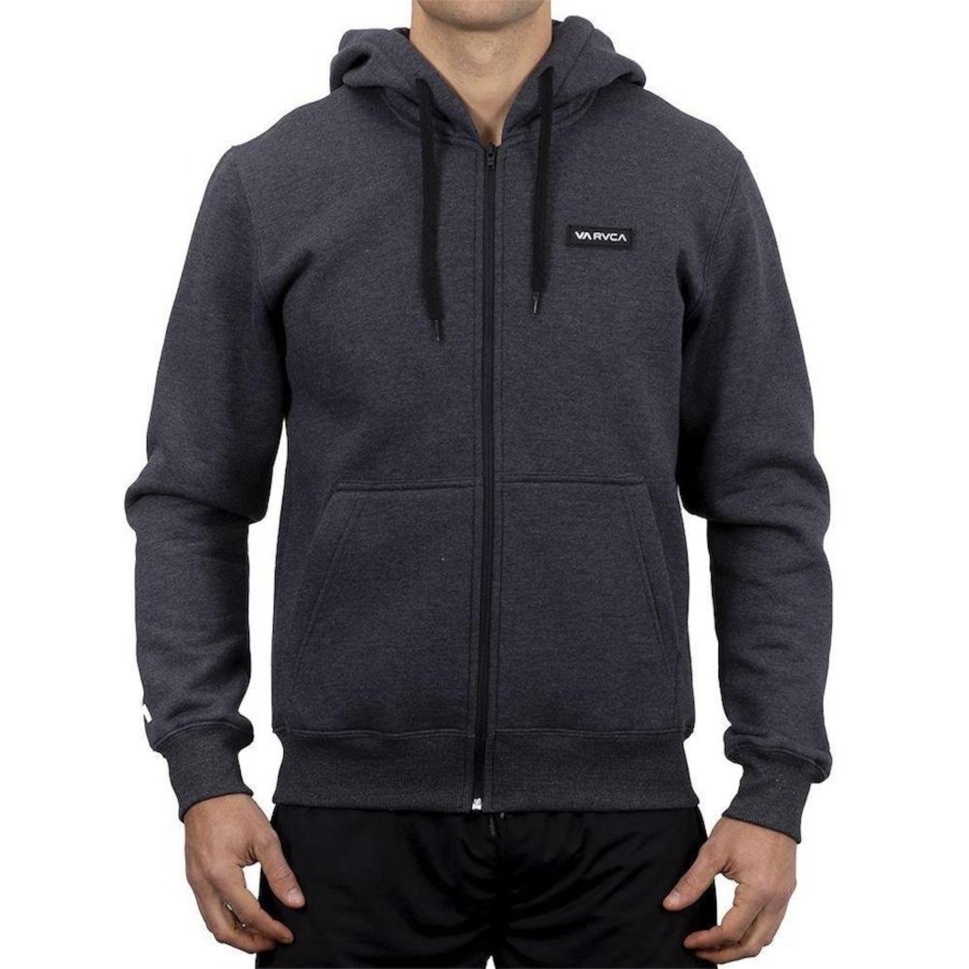 Jaqueta de Moletom RVCA Aberto Swift Hoodie Patch - Masculino Cinza - Foto 1