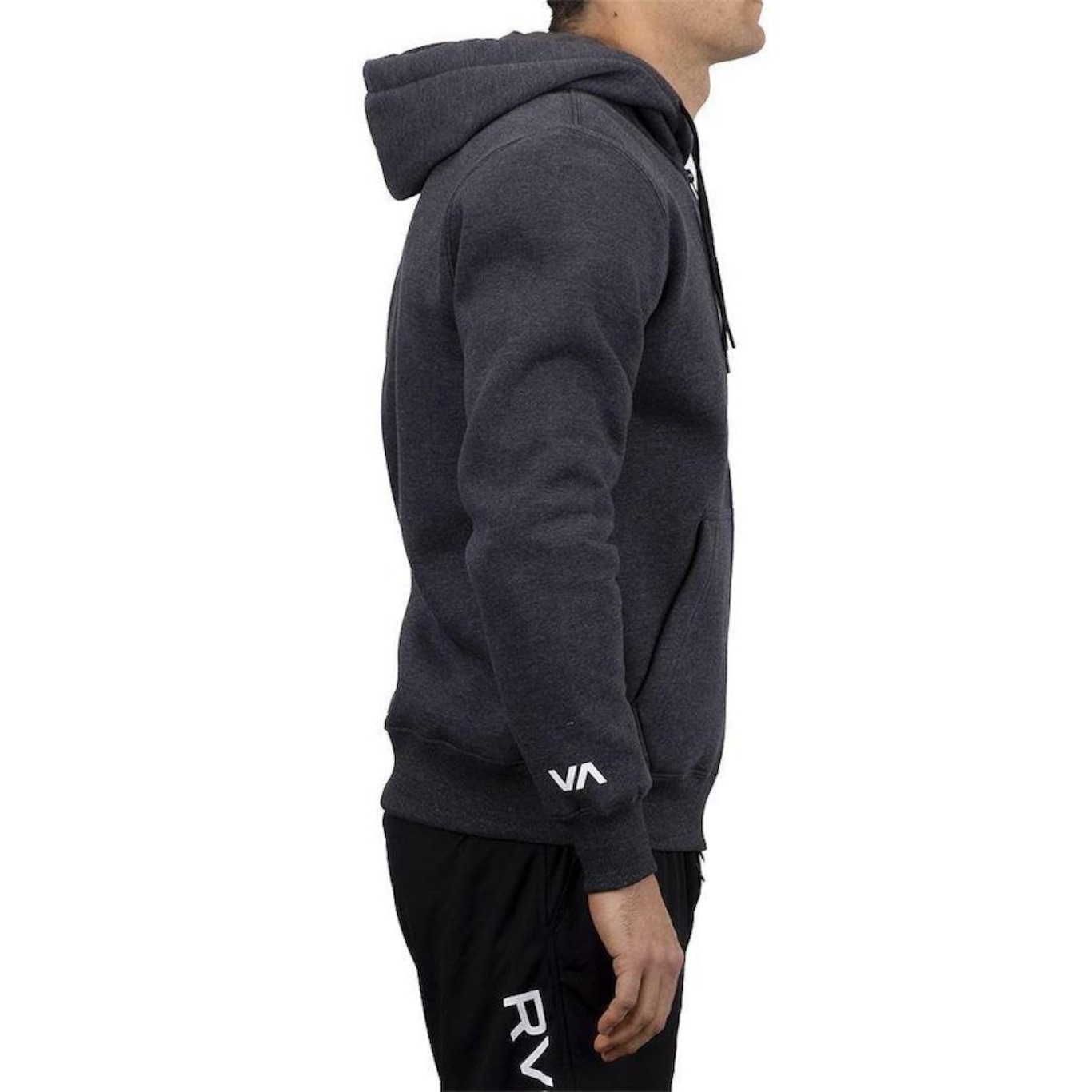 Jaqueta de Moletom RVCA Aberto Swift Hoodie Patch - Masculino Cinza - Foto 4