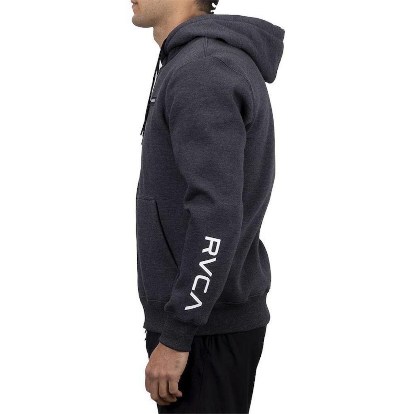 Jaqueta de Moletom RVCA Aberto Swift Hoodie Patch - Masculino Cinza - Foto 5