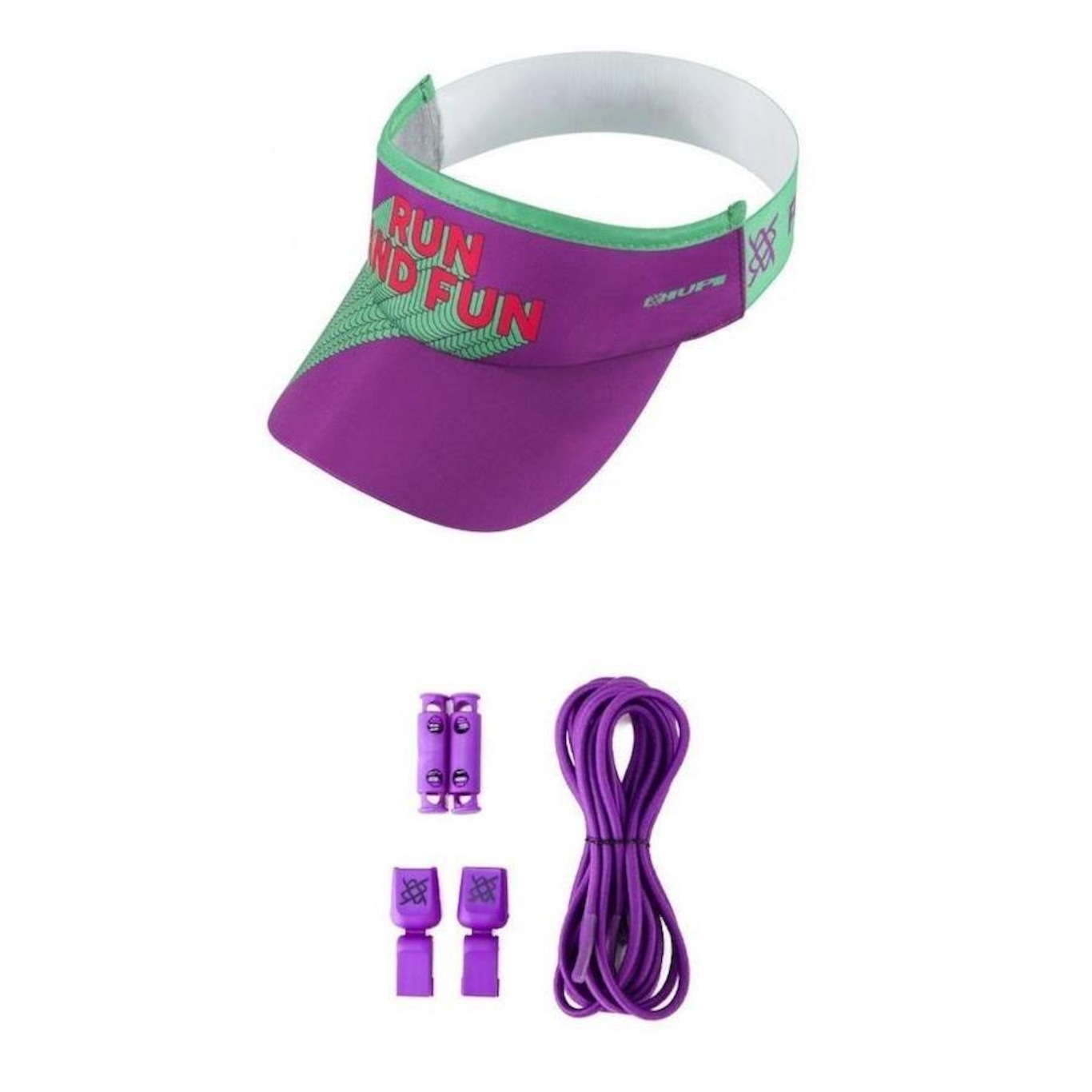 Kit 1 Viseira de Corrida e 1 Cadarço Elástico Hupi Purple - Foto 1