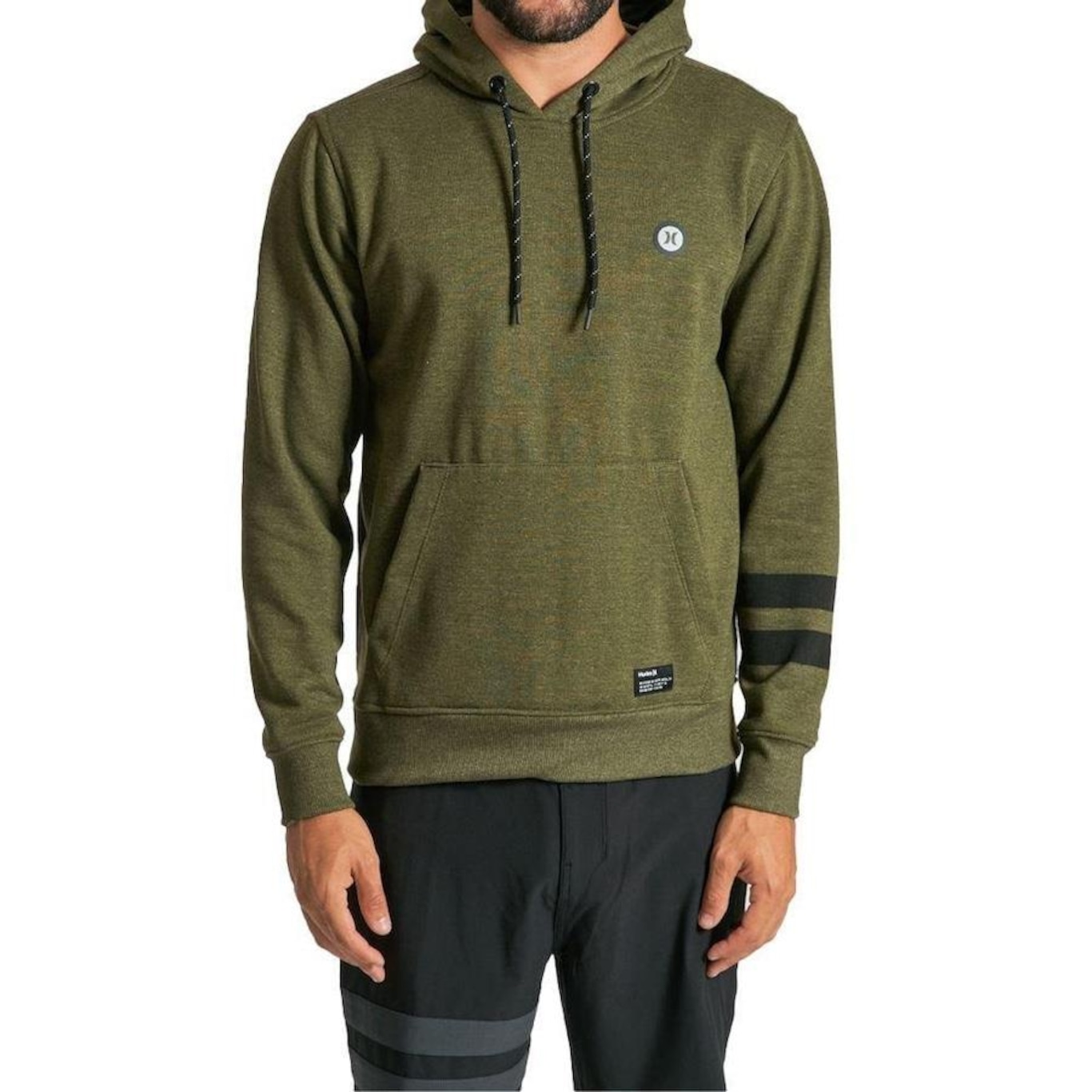 Blusão de Moletom com Capuz Hurley Canguru Layers - Masculino - Foto 1