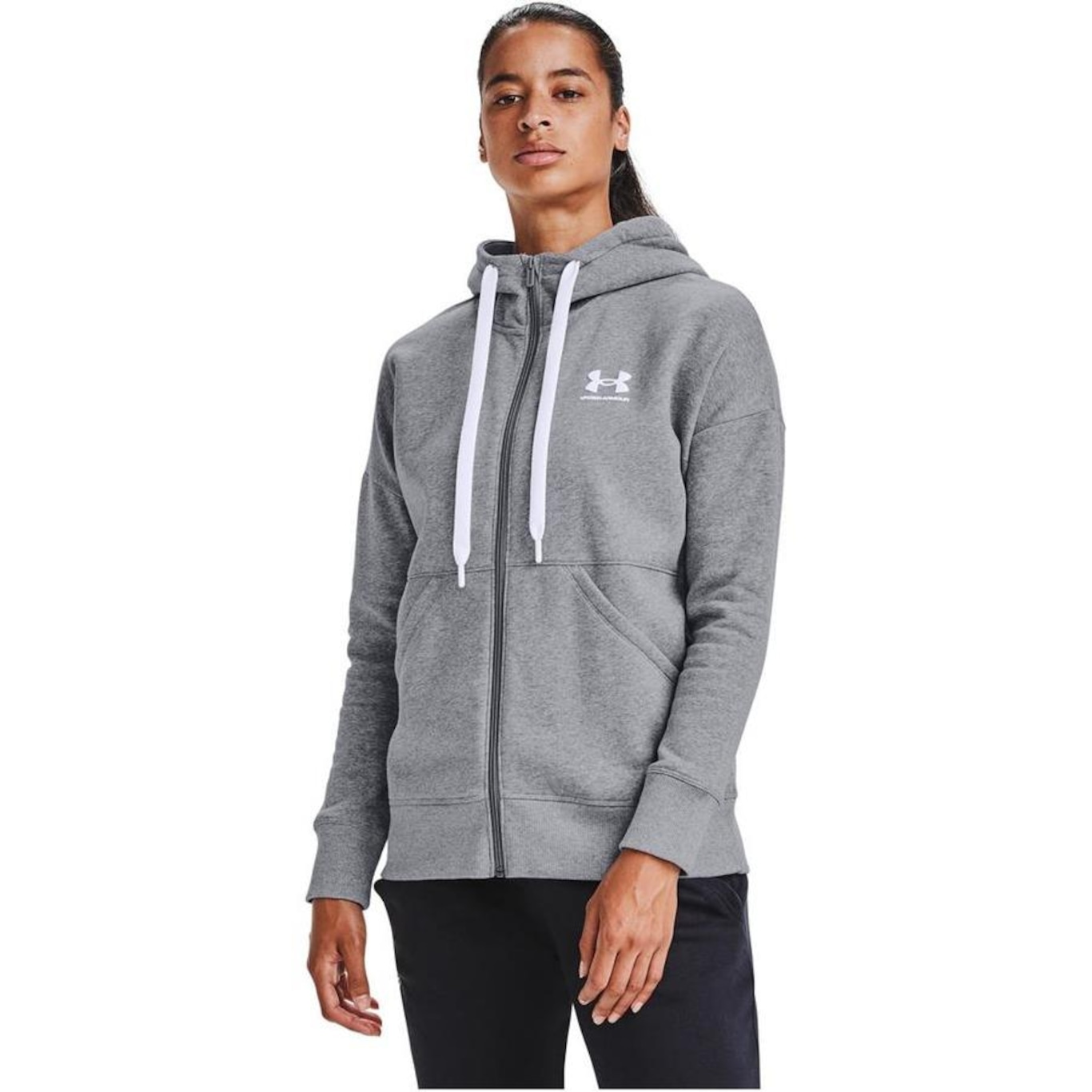 Blusão de Moletom com Capuz Under Armour Rival Fleece Full Zip Hoodie - Feminino - Foto 1