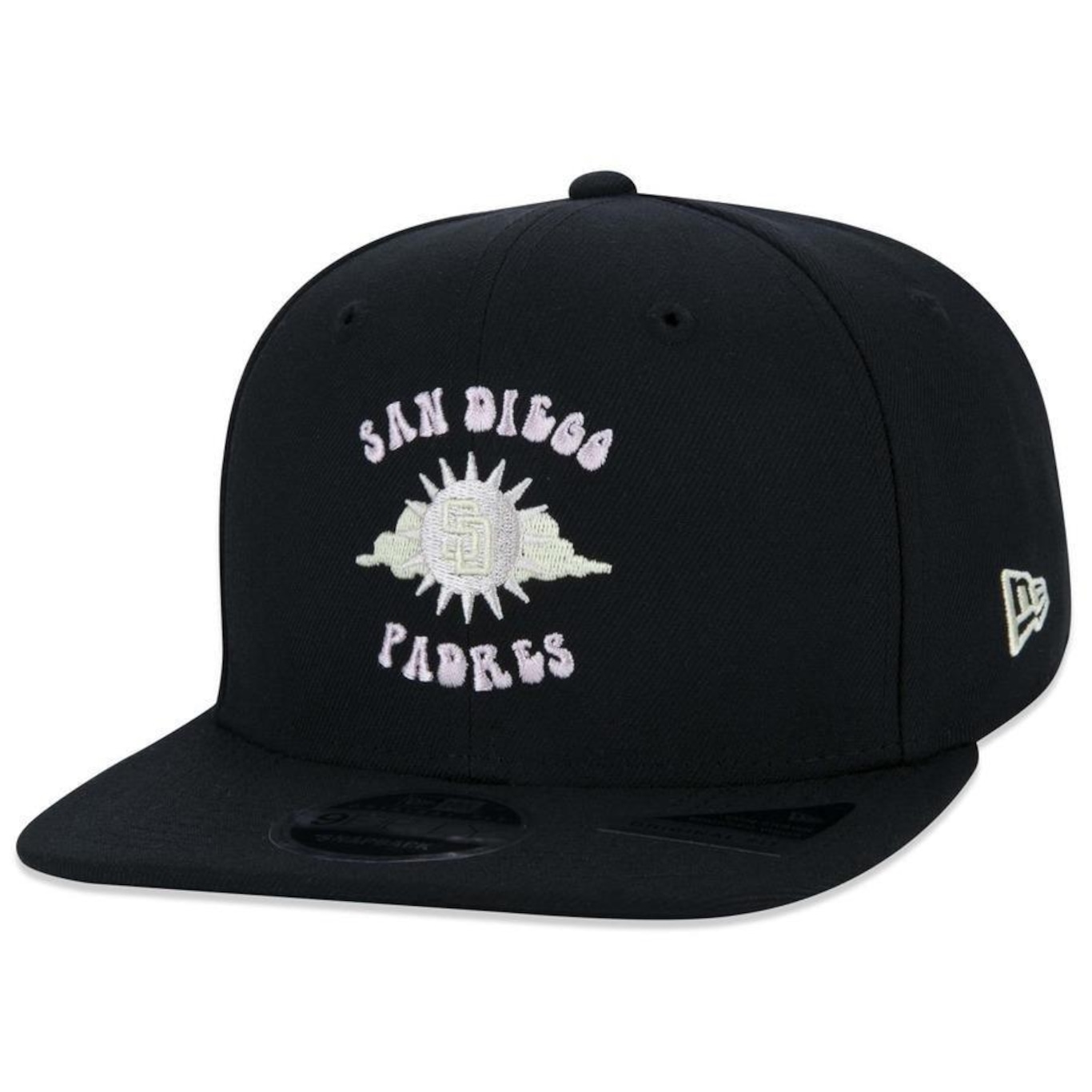 Boné Aba Reta New Era 9Fifty Original Fit Snapback Aba Reta MLB San Diego Padres Retro Soundtrack - Snapback - Adulto - Foto 1