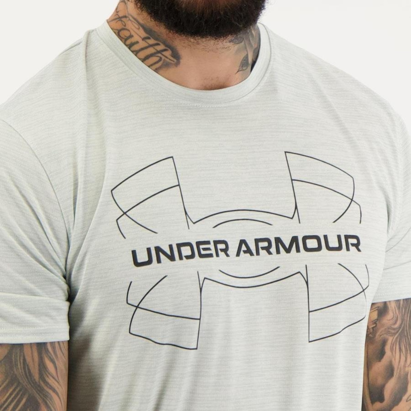 Camiseta de Treino Masculina Under Armour Compressão SS Cinza