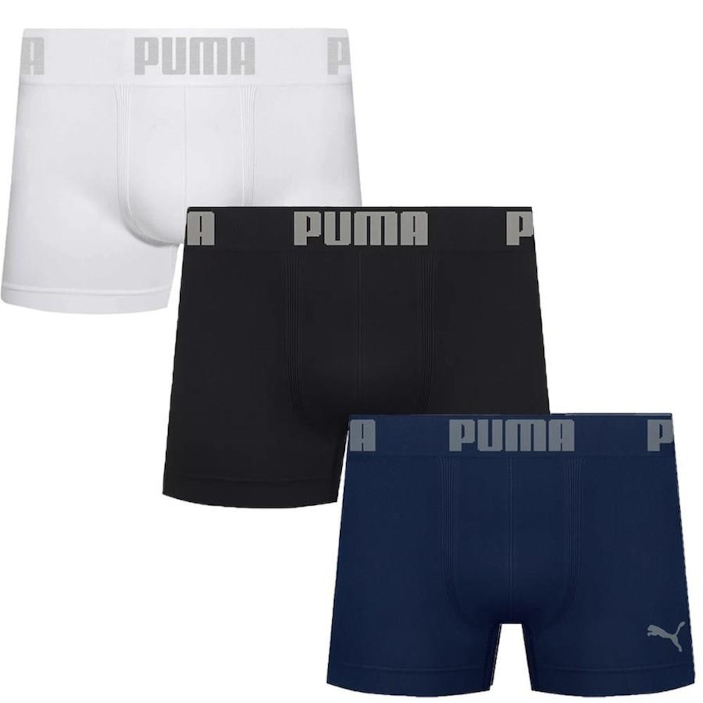 Kit Cuecas Boxer Puma Sem Costura - 3 Unidades - Masculino - Foto 1