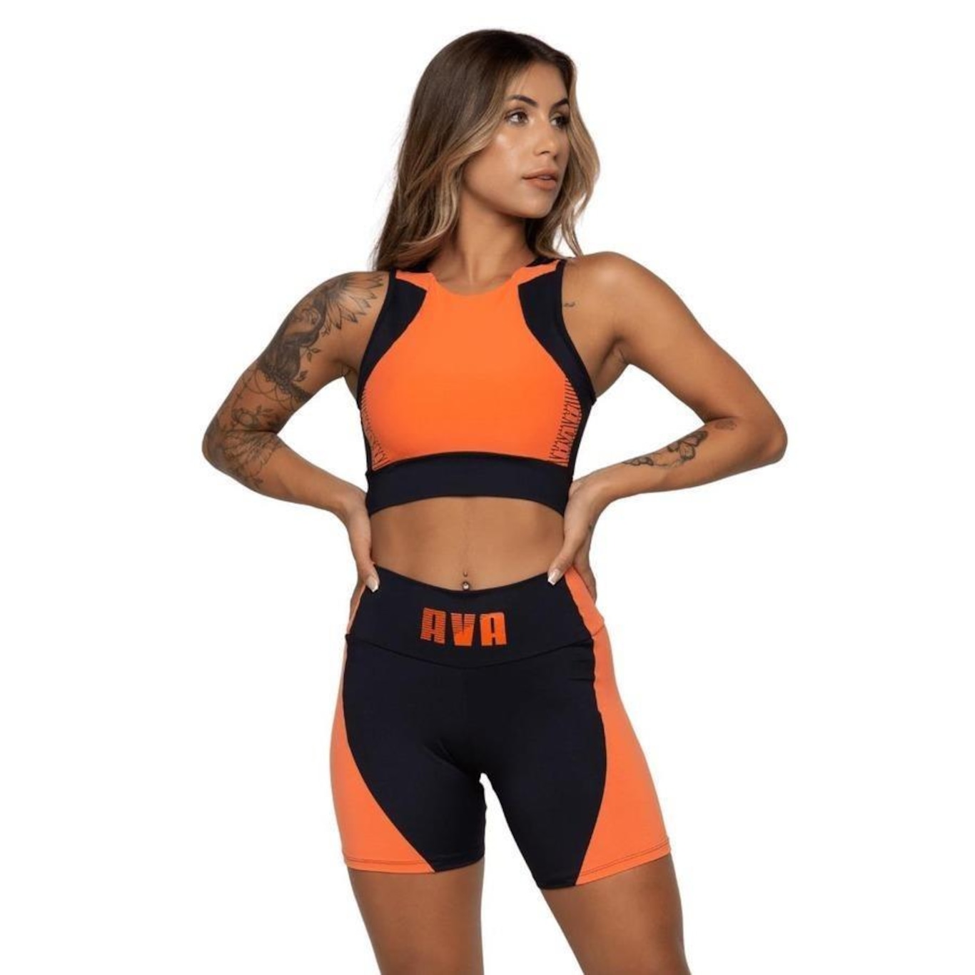 Top Fitness AVA Fitness Wear Suplex Frente - Adulto - Foto 4