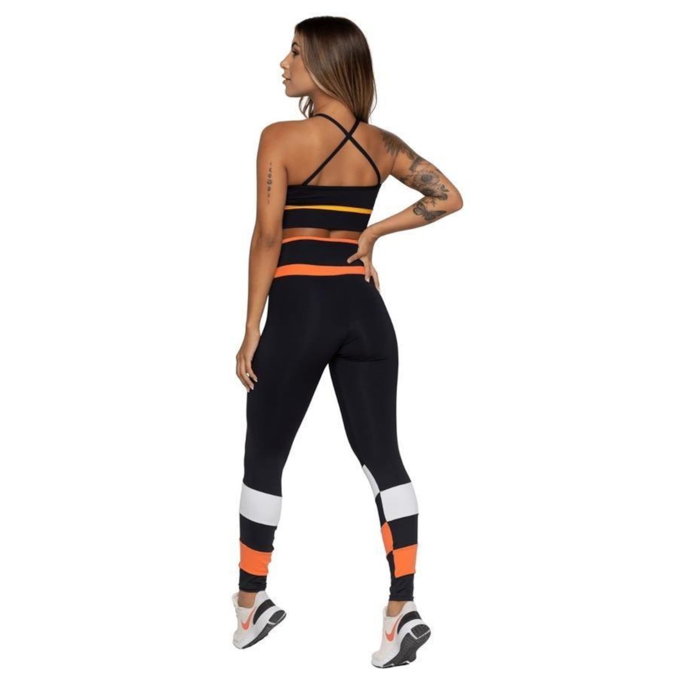 Calça Legging AVA Fitness Wear Suplex Recortes - Feminina - Foto 6