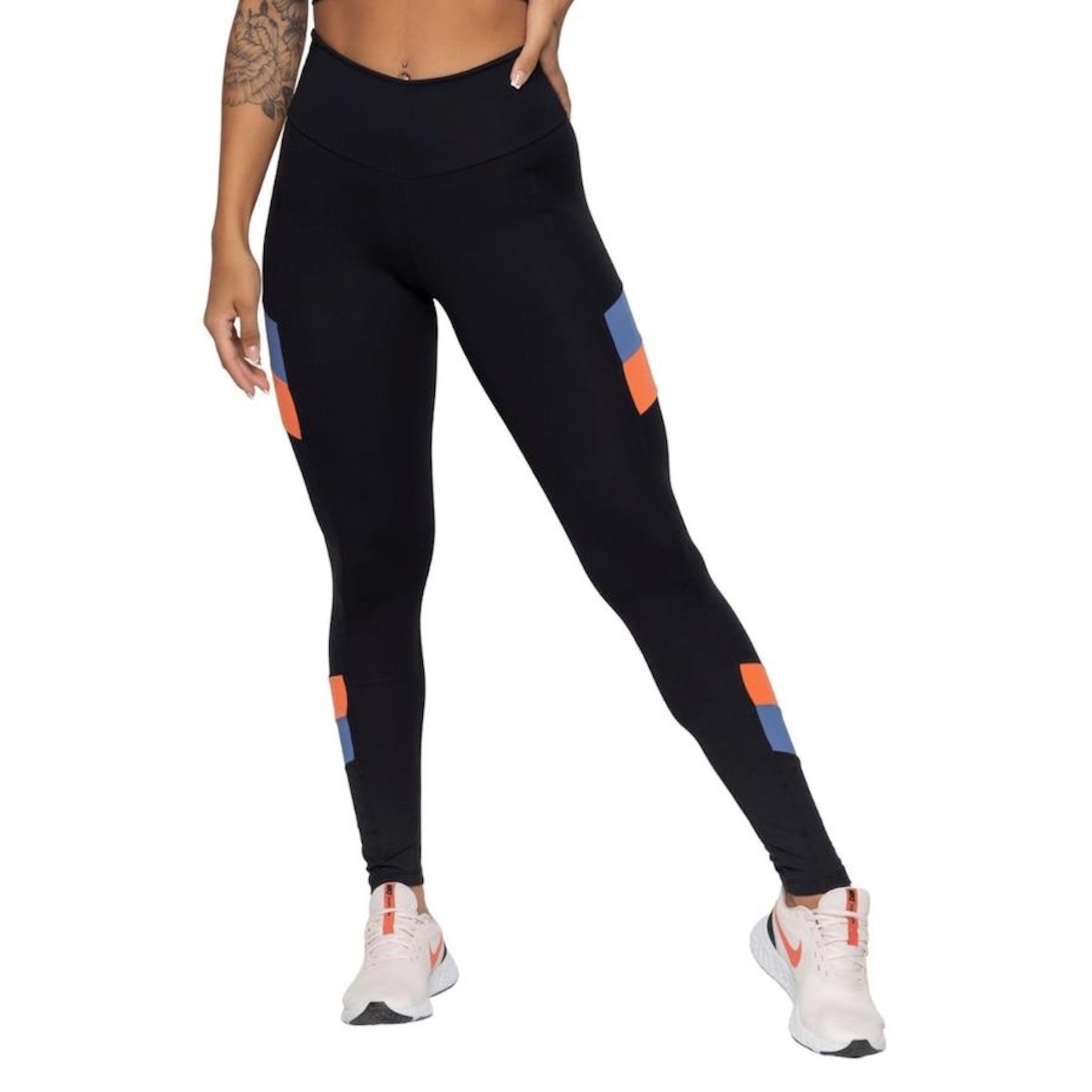 Calça Legging AVA Fitness Wear Suplex Recorte - Feminina - Foto 1