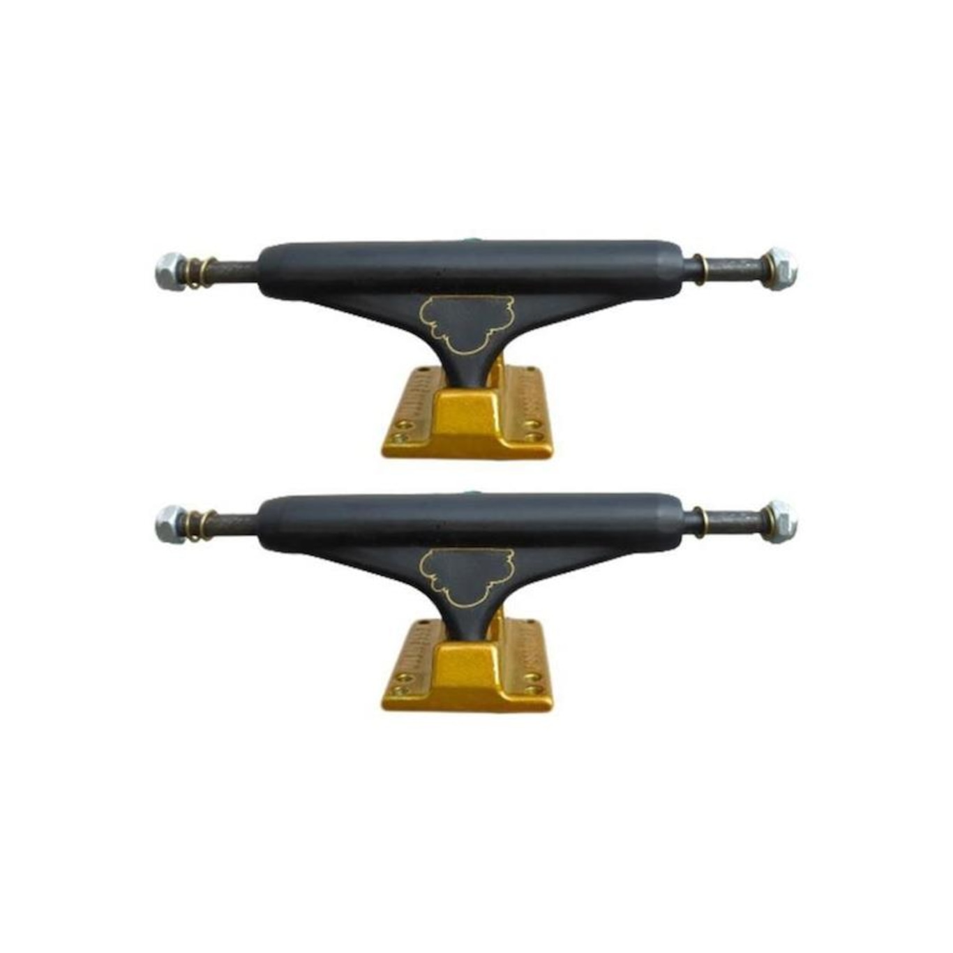 Truck de Skate Stronger Essência 129mm Preto Base Dourada - Par - Foto 2