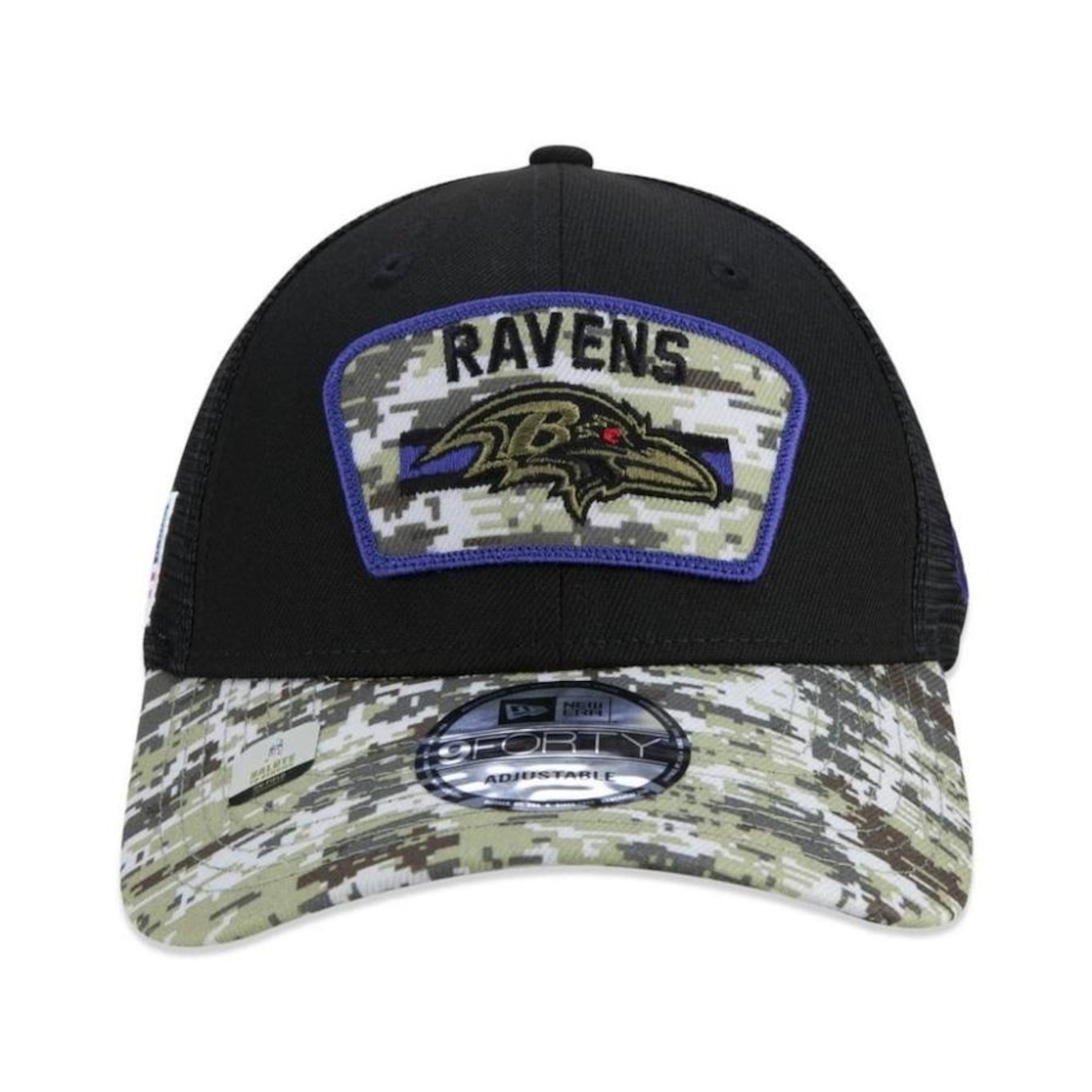 Boné Aba Curva New Era Baltimore Ravens 940 NFL21 Salute to Service - Snapback - Adulto - Foto 3