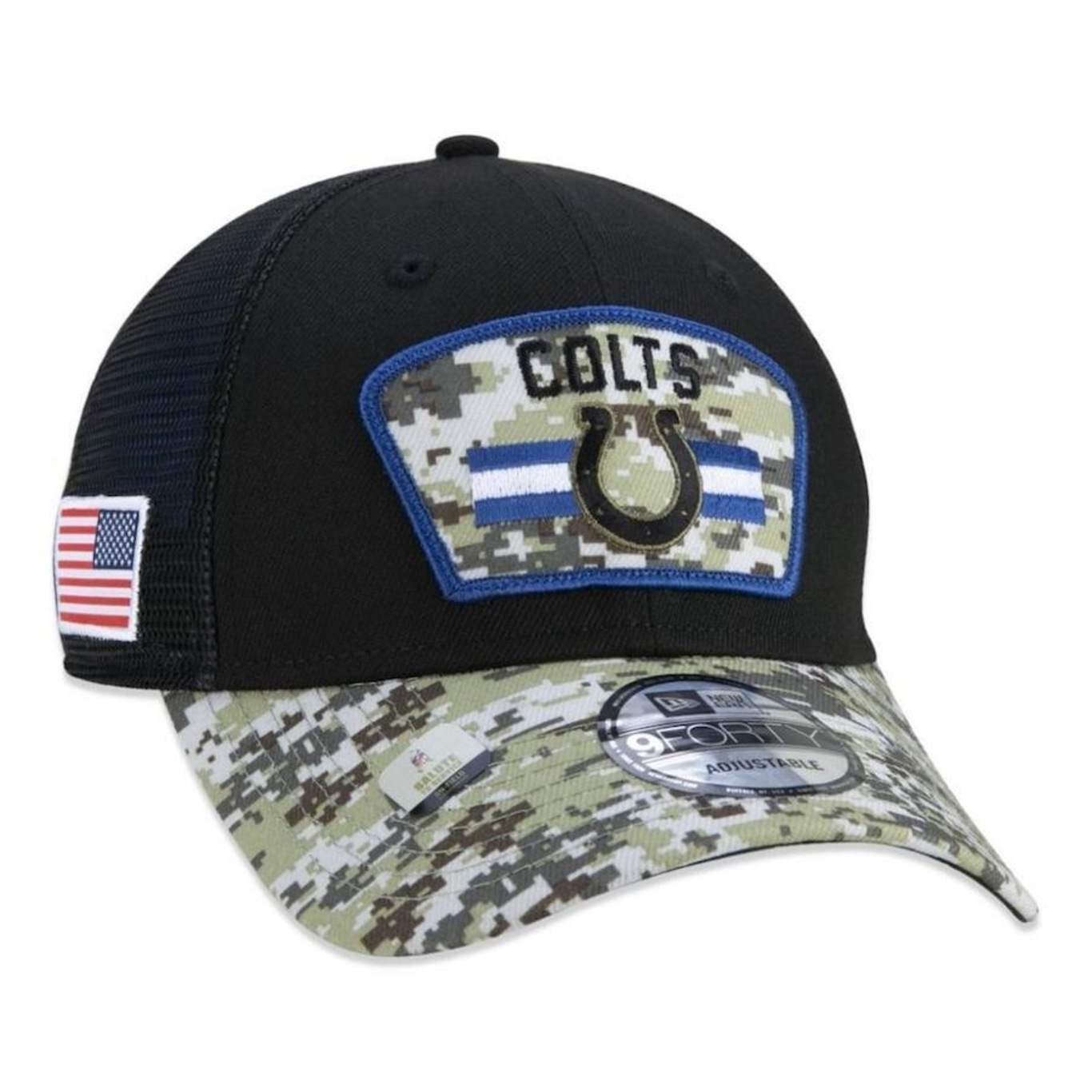 Boné Aba Curva New Era Indianapolis Colts 940 NFL21 Salute to Service - Snapback - Adulto - Foto 4