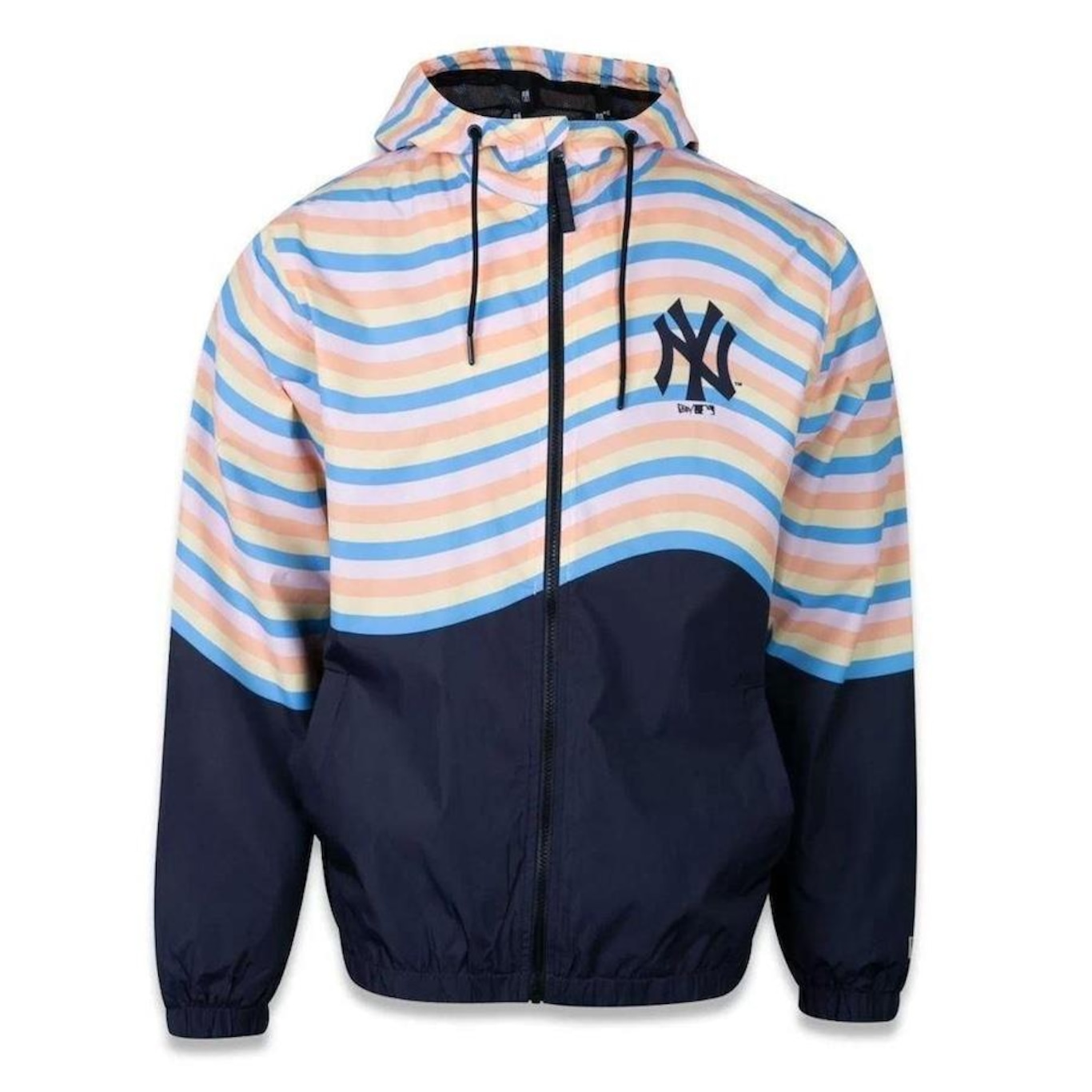 Jaqueta Corta Vento New Era com Capuz New York Yankees Retro Colored - Masculina - Foto 1